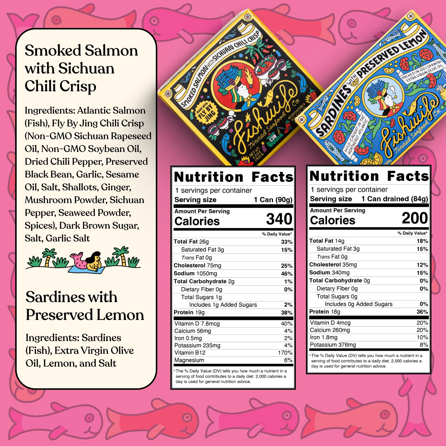 Fishwife Smoky Trio 3-Pack (Smoked Rainbow Trout, Smoked Salmon, Smoked Mackerel) | Gluten Free, High Protein, Omega-3s | Hand-Packed