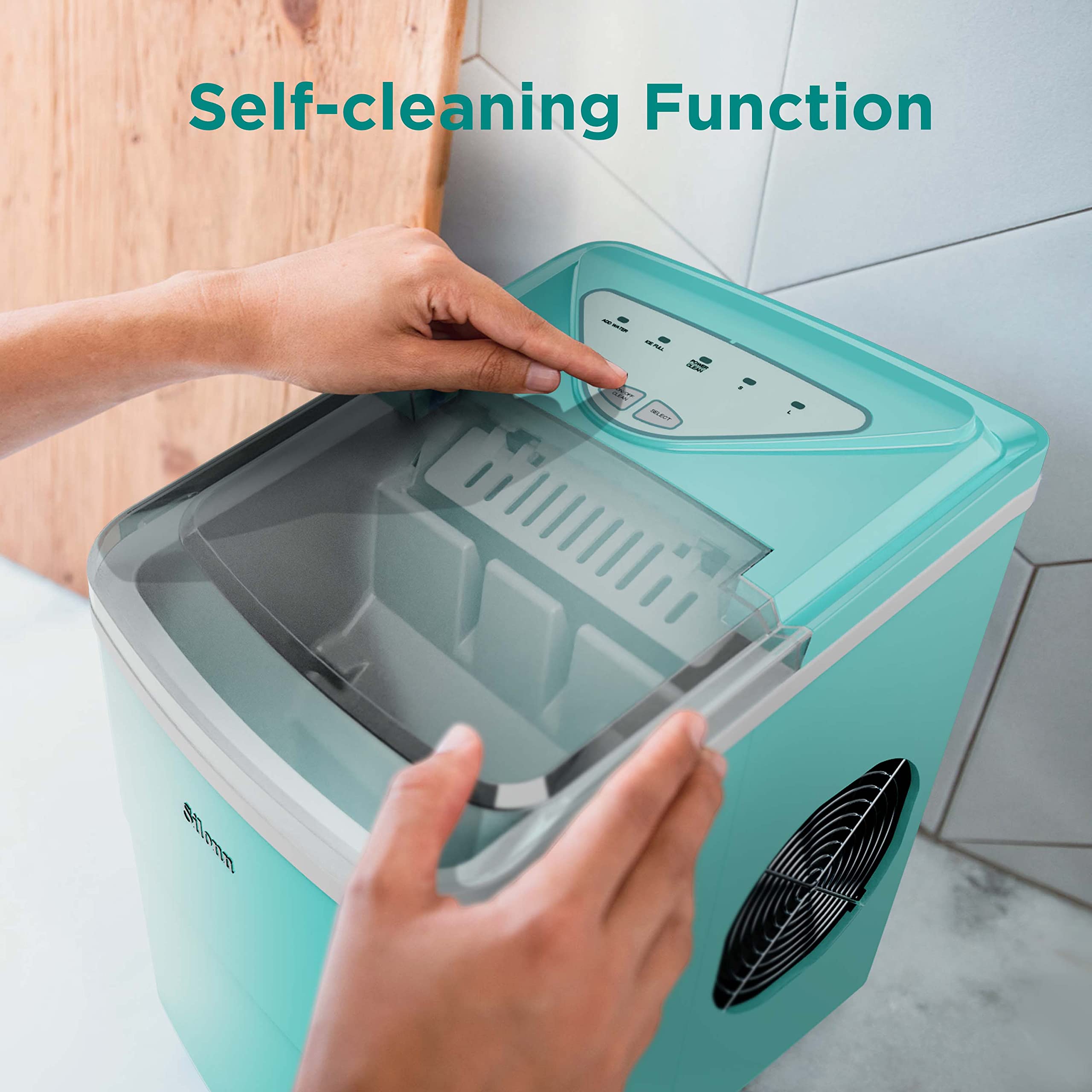 Nugget Ice Maker Countertop, Silonn Chewable Pellet Ice Machine with Self-Cleanin Function, 36lbs/24H Portable Ice Makers for Home Kitchen Officce, Black