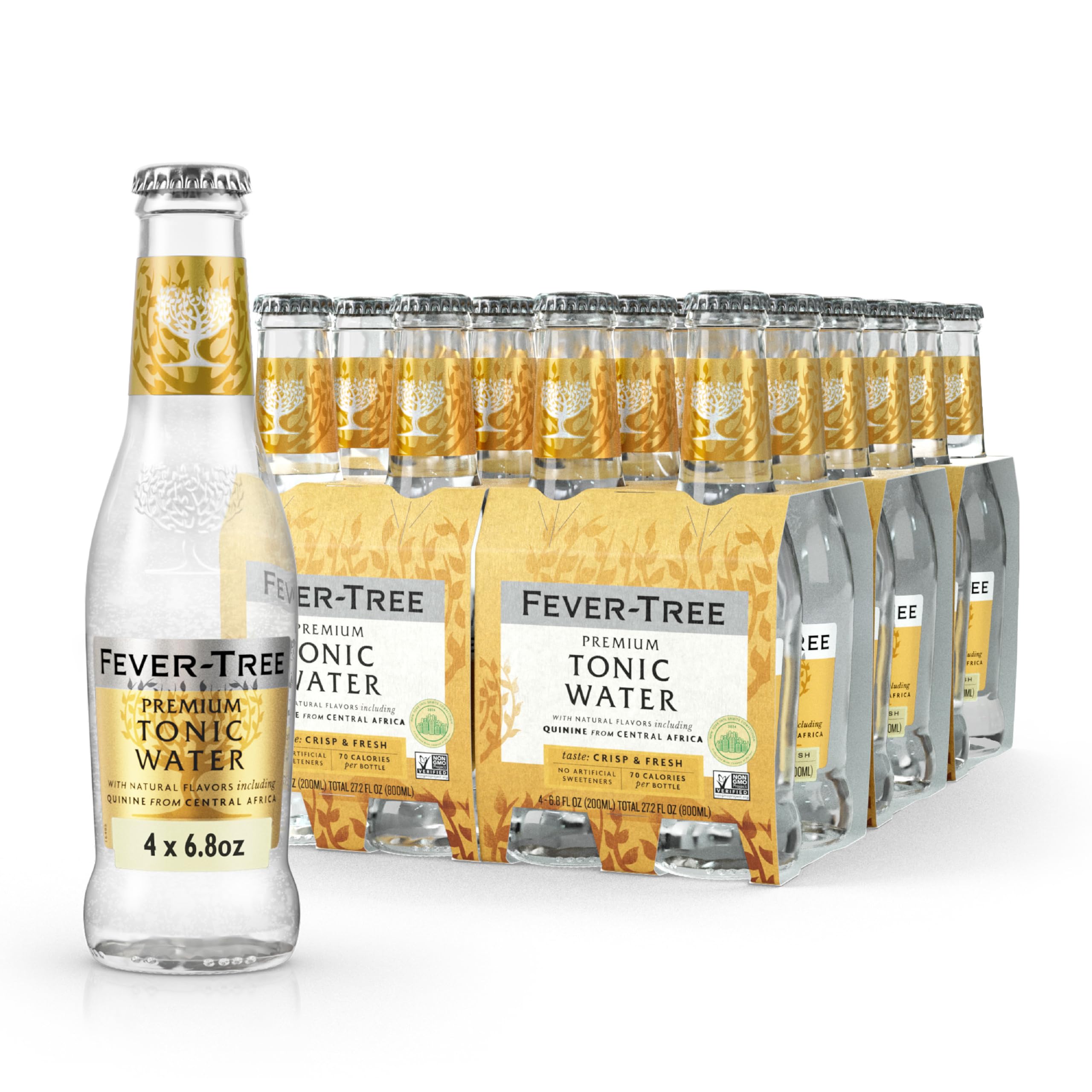 Fever Tree Tonic Water - Premium Quality Mixer - Refreshing Beverage for Cocktails & Mocktails. Naturally Sourced Ingredients, No Artificial Sweeteners or Colors - 150 ML Cans - Pack of 24