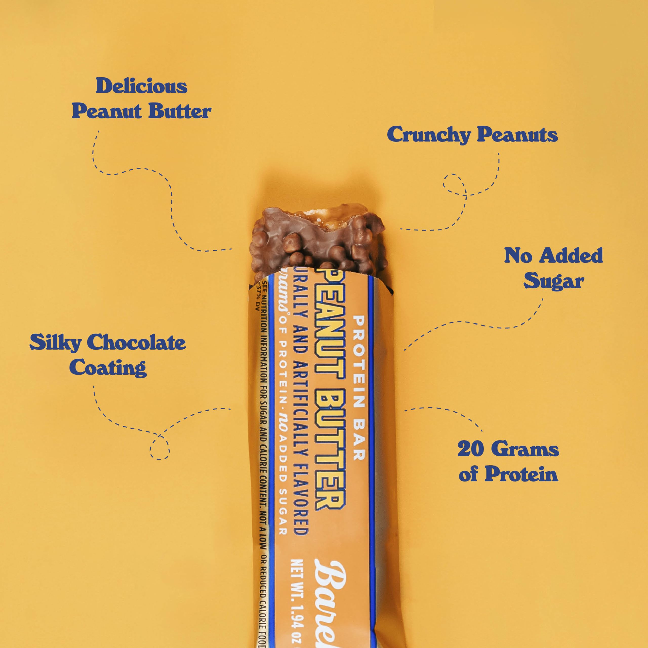 Barebells Protein Bars Salty Peanut - 12 Count, 20g High Protein Treats - Chocolate Nutrition Bar with 1g Total Sugars - On-The-Go Breakfast or Post-Workout Snack