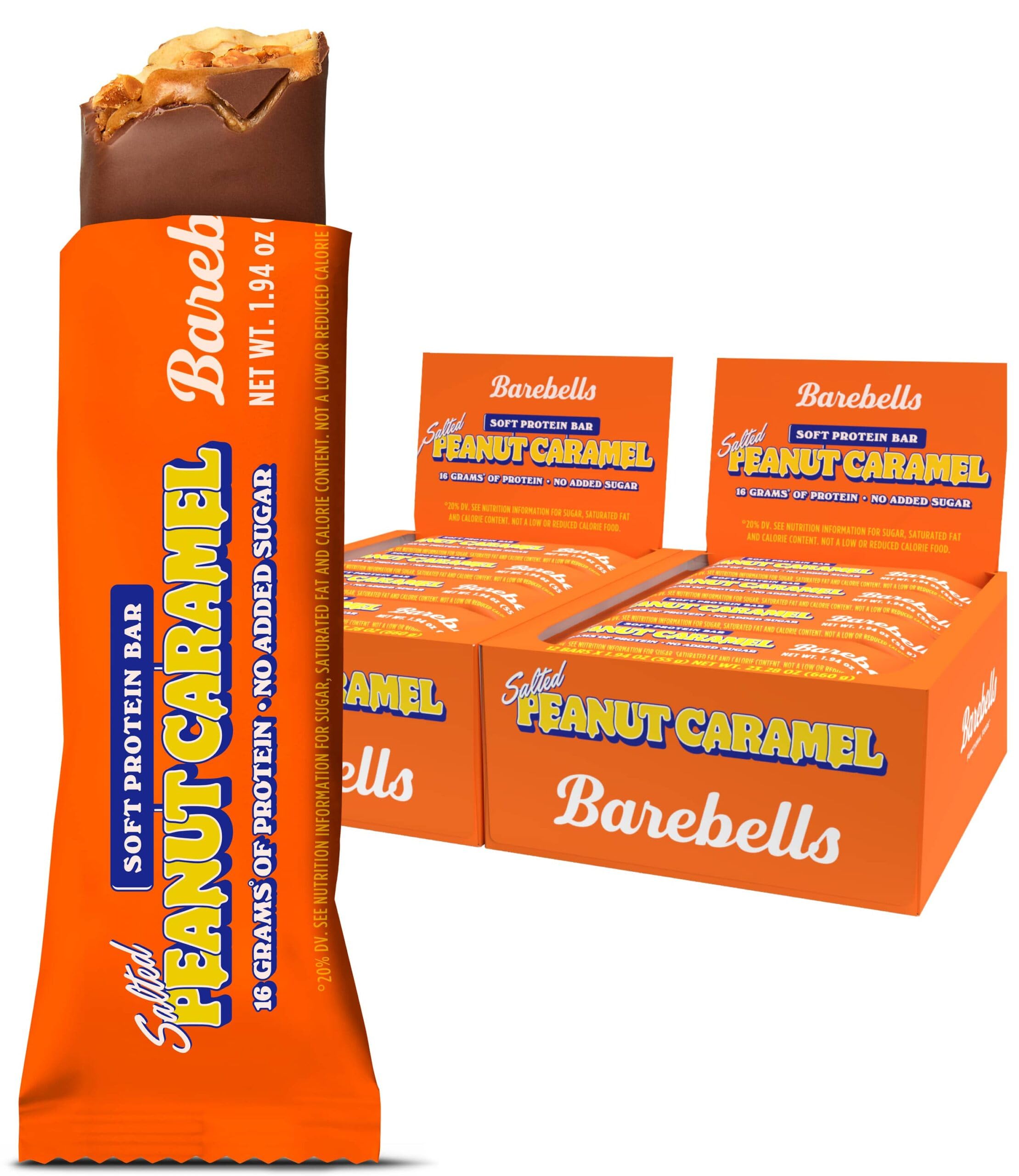 Barebells Protein Bars Salty Peanut - 12 Count, 20g High Protein Treats - Chocolate Nutrition Bar with 1g Total Sugars - On-The-Go Breakfast or Post-Workout Snack