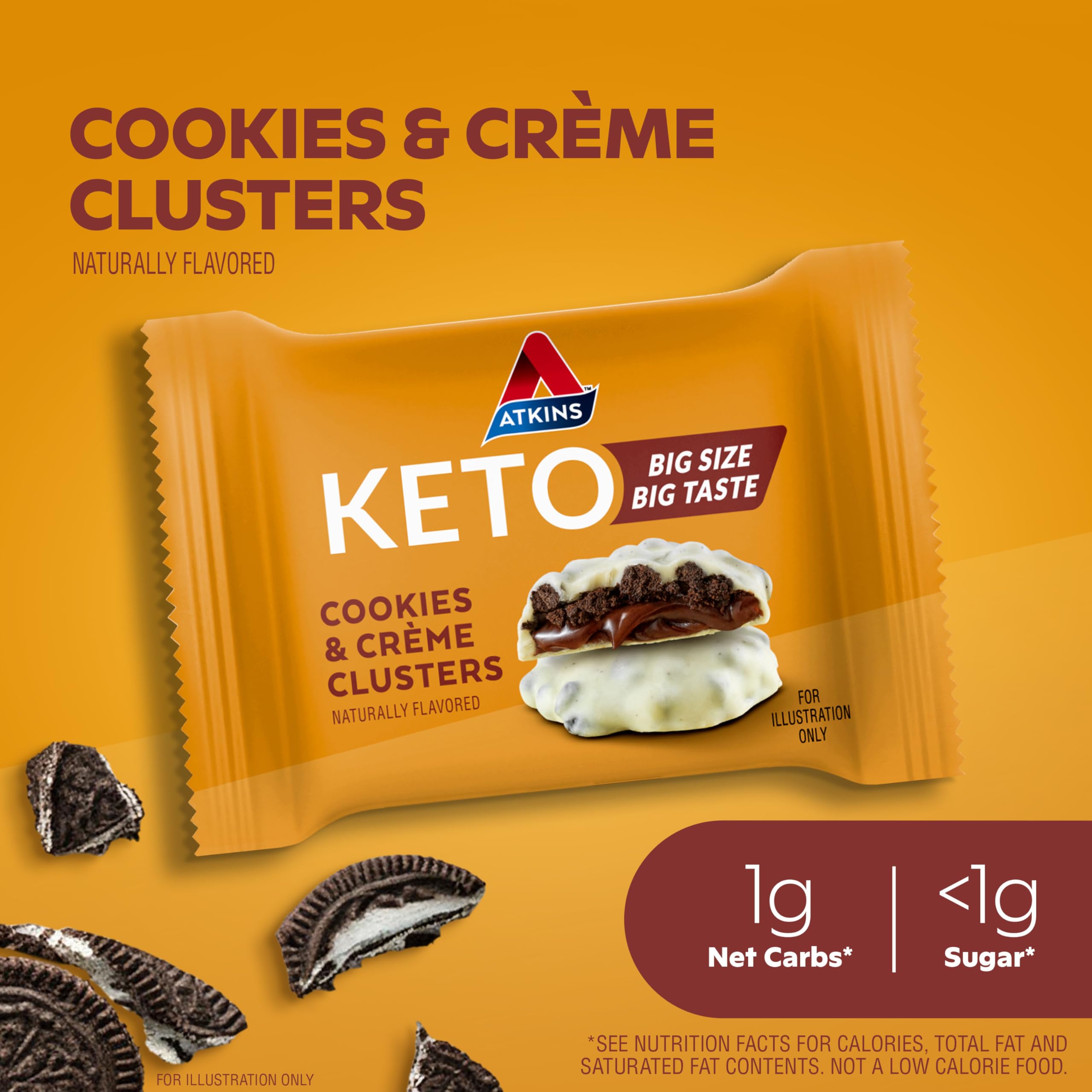 Atkins Caramel Almond Clusters, Gluten Free, High in Fiber, 1g Sugar, 2g Net Carb, Keto Friendly, 20 Count