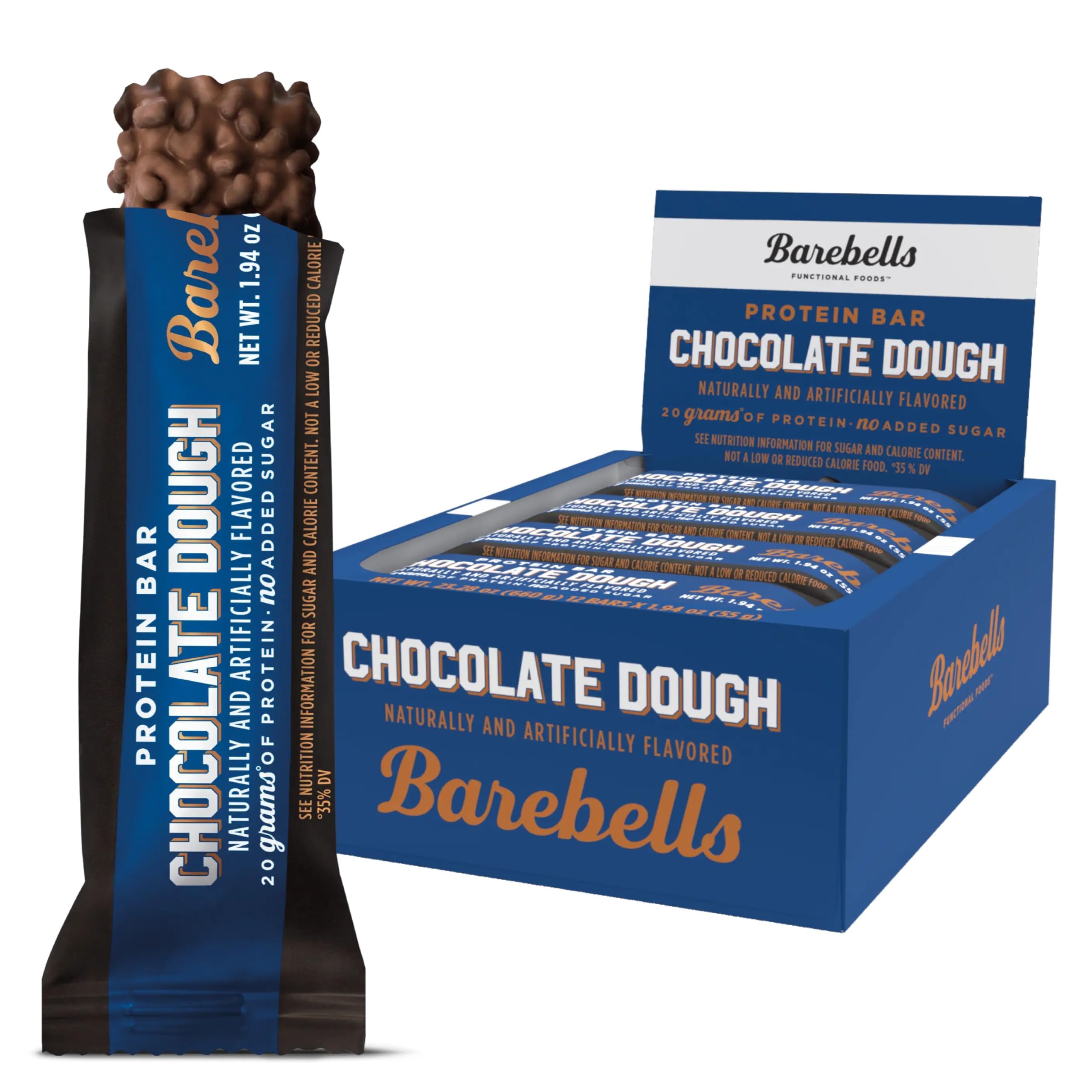 Barebells Protein Bars Salty Peanut - 12 Count, 20g High Protein Treats - Chocolate Nutrition Bar with 1g Total Sugars - On-The-Go Breakfast or Post-Workout Snack