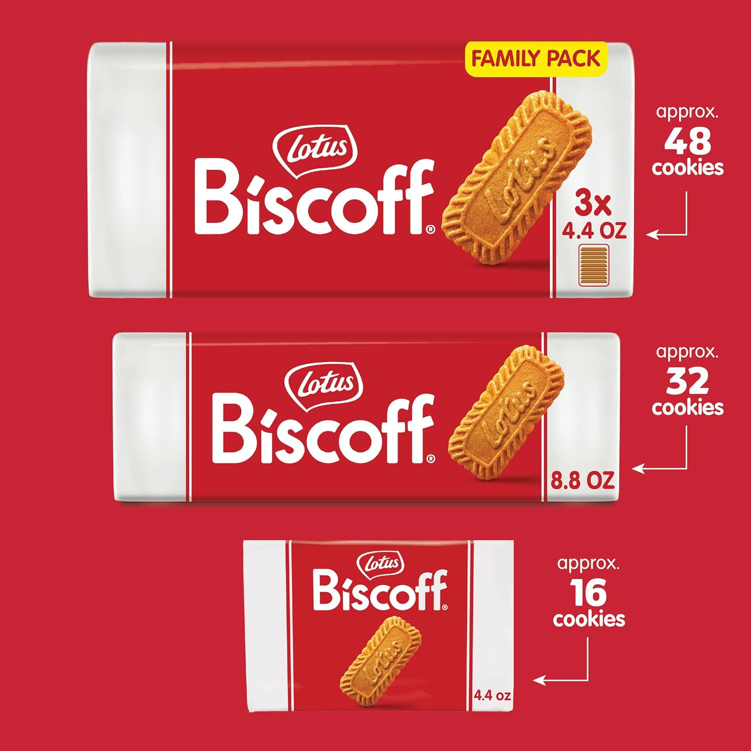 Lotus Biscoff, Caramelized Biscuit Cookies, non GMO + Vegan - 8.8 Ounce (Pack of 10)