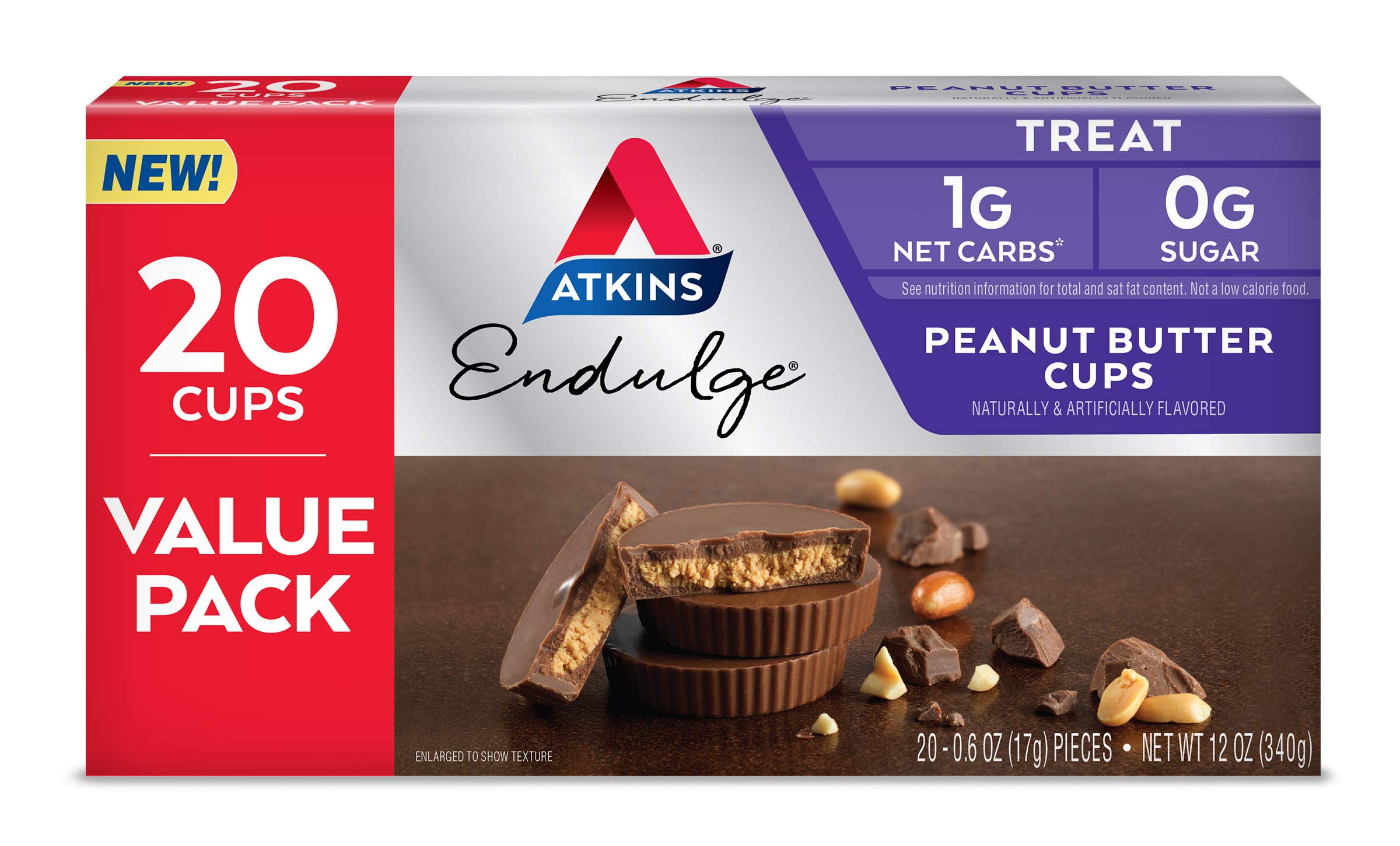 Atkins Caramel Almond Clusters, Gluten Free, High in Fiber, 1g Sugar, 2g Net Carb, Keto Friendly, 20 Count