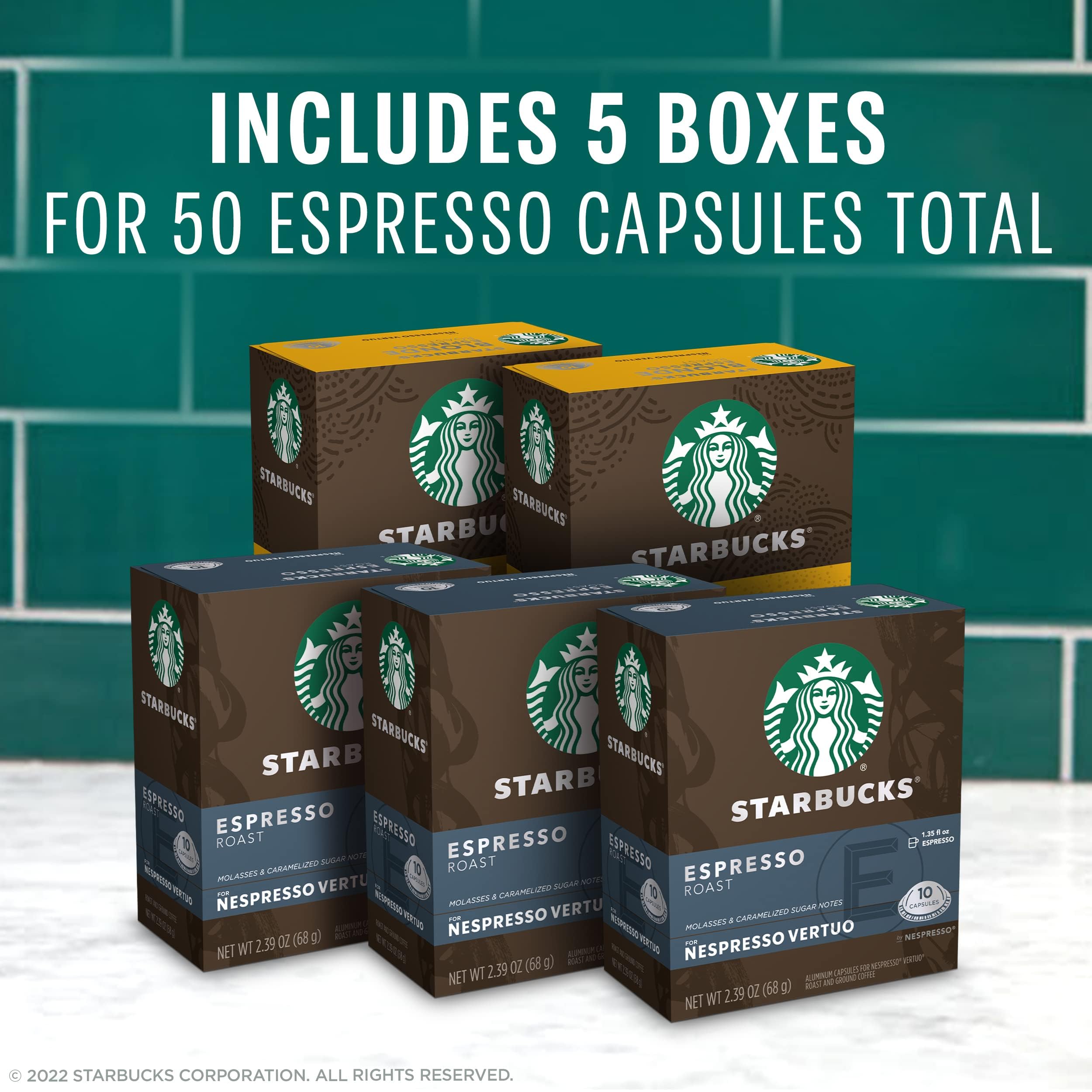 Starbucks by Nespresso Vertuo, Blonde Roast Espresso, 50-count Espresso Pods, Brews, 1.35 oz.