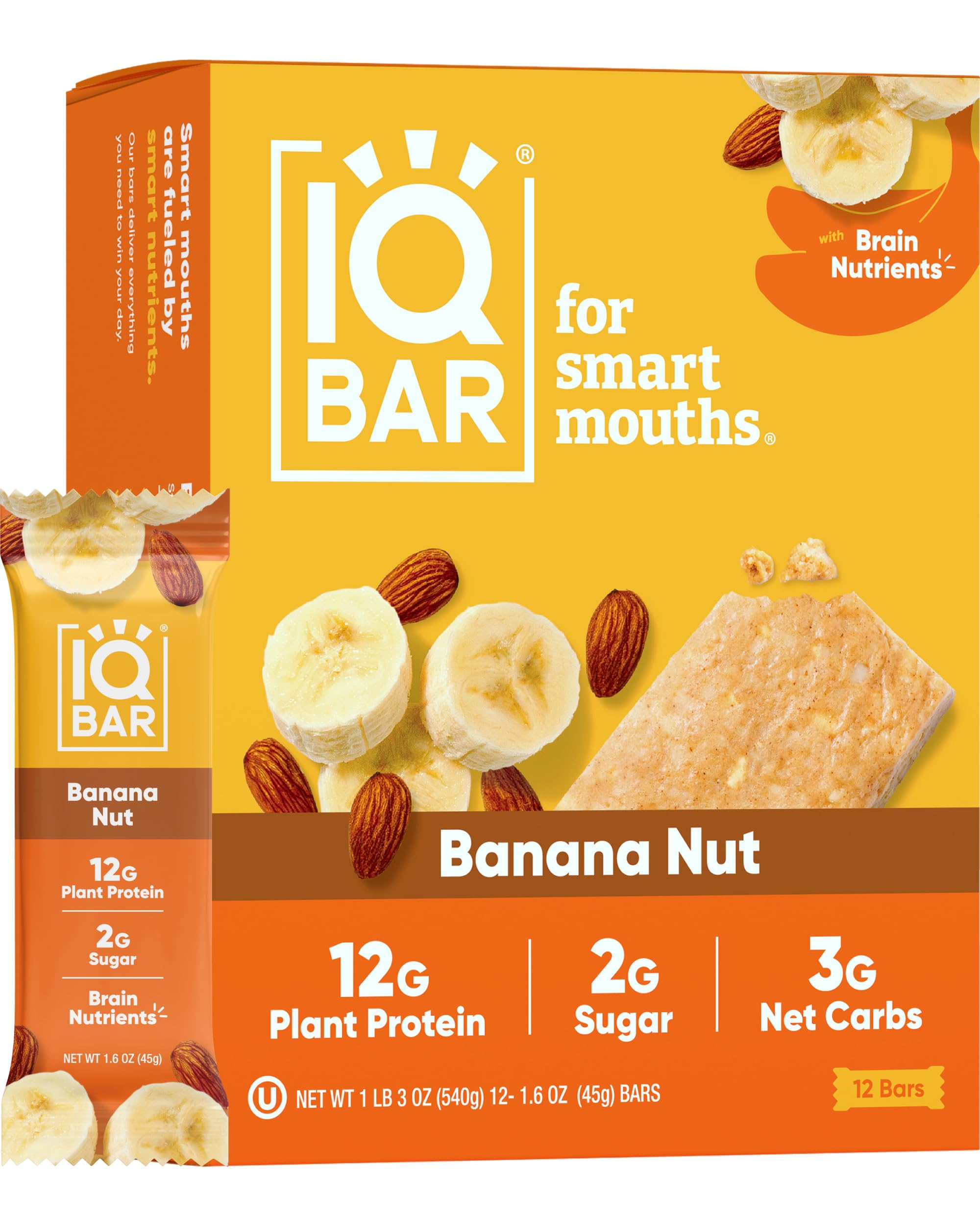 IQBAR Brain and Body Plant Protein Bars - Chocolate Lovers Variety - 36-Count - Keto, Vegan, Low Carb, High Fiber, Gluten Free, Dairy Free, Low Sugar Snack with Nutrients for Focus, Energy, Meal Replacement