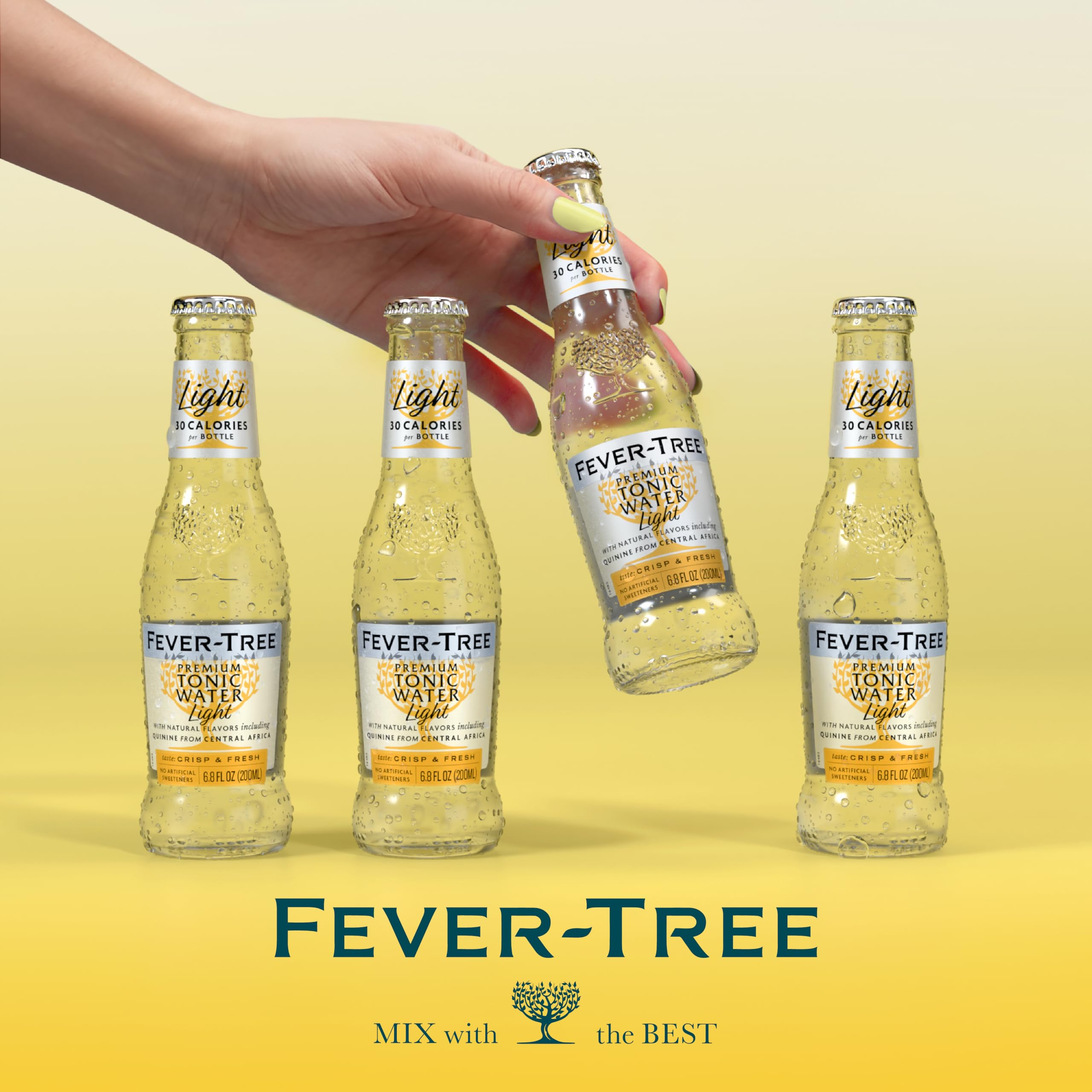 Fever Tree Tonic Water - Premium Quality Mixer - Refreshing Beverage for Cocktails & Mocktails. Naturally Sourced Ingredients, No Artificial Sweeteners or Colors - 150 ML Cans - Pack of 24