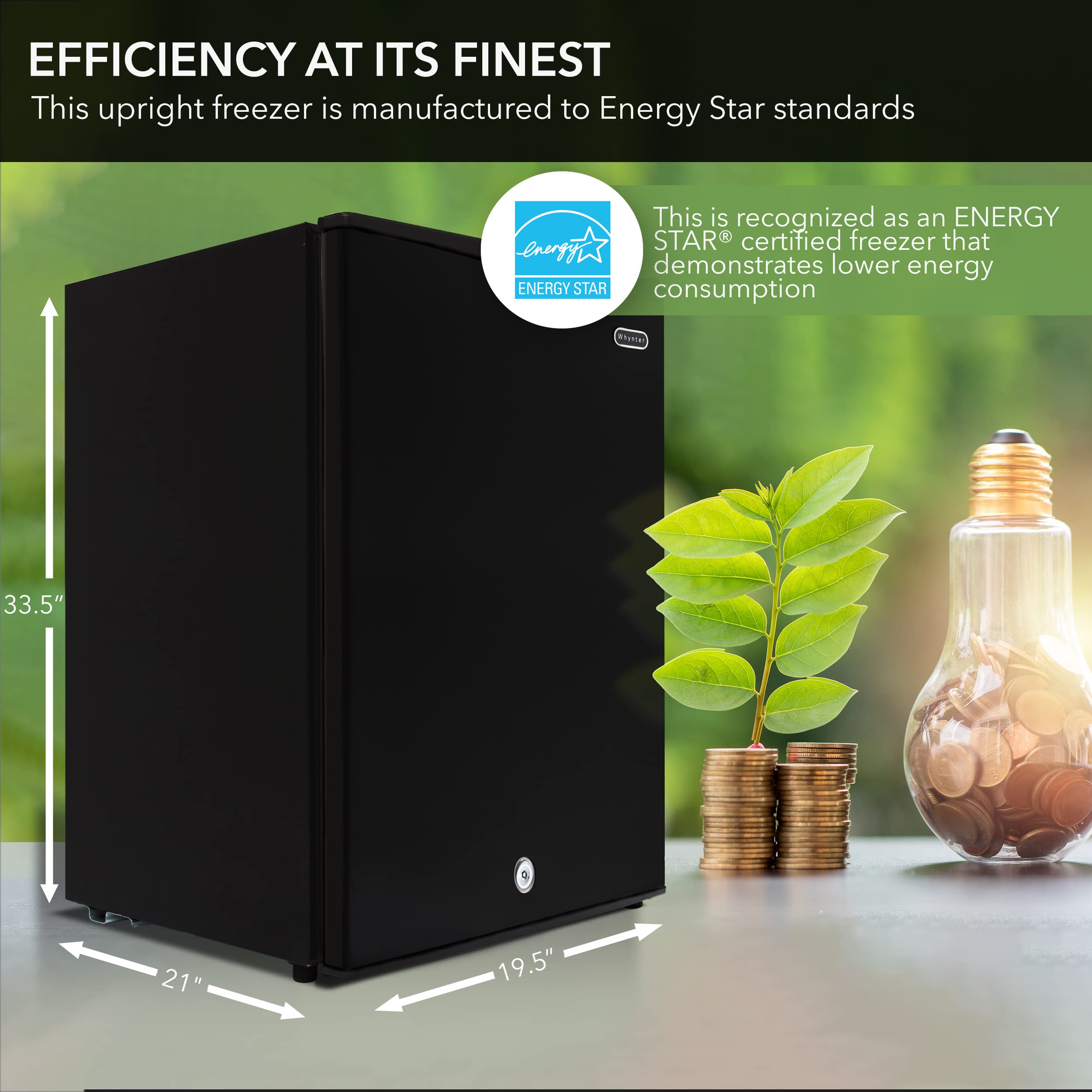 Whynter CUF-112SS Mini, Energy Star Rated Small Upright Freezer with Lock, Stainless Steel -1.1 Cubic Feet