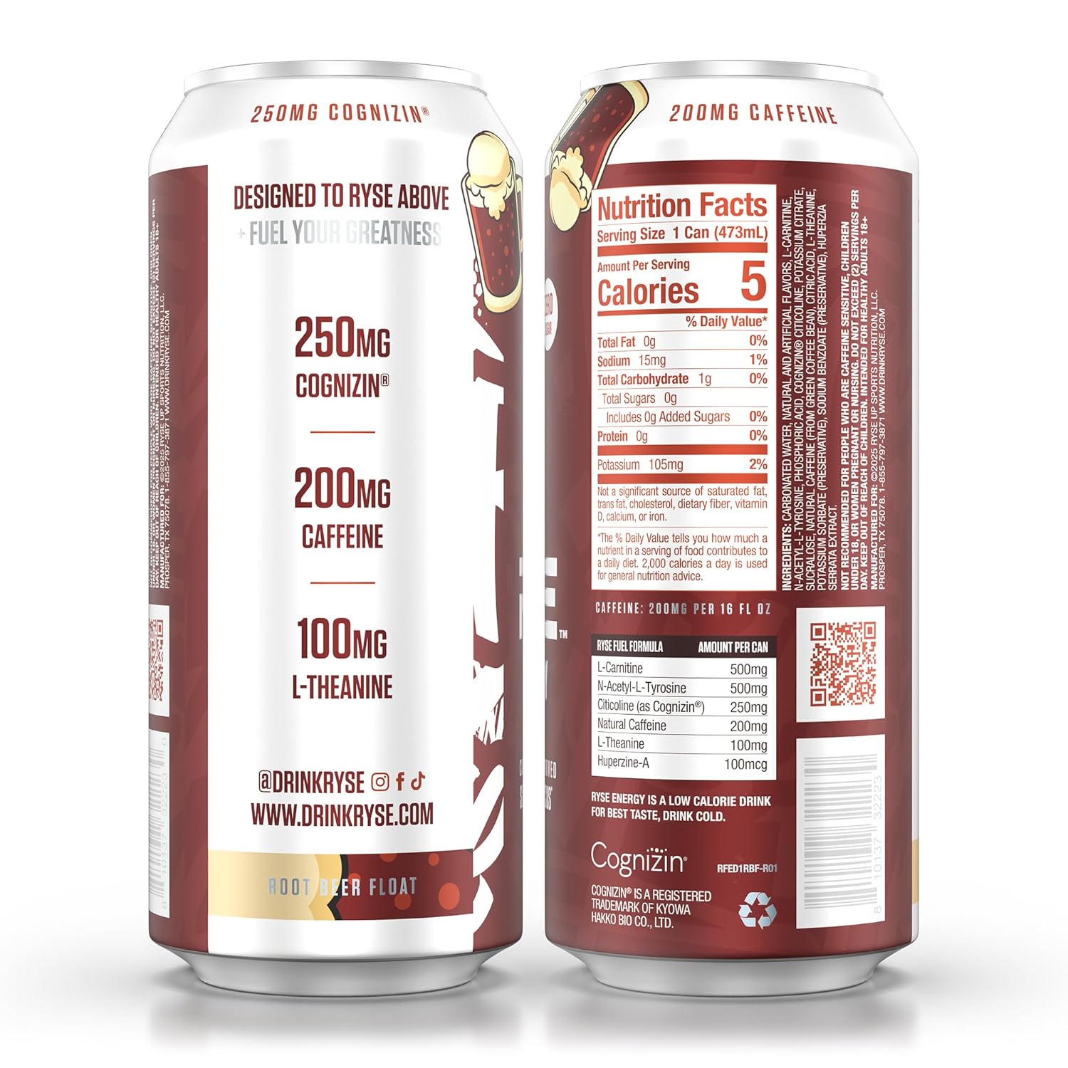 RYSE Fuel Energy Drink - Variety Pack - Sugar Free, Gluten Free & Vegan - 200mg Natural Caffeine, Taurine & Choline for Focus & Energy - No Artificial Colors - 16 fl oz Cans (12-Pack)