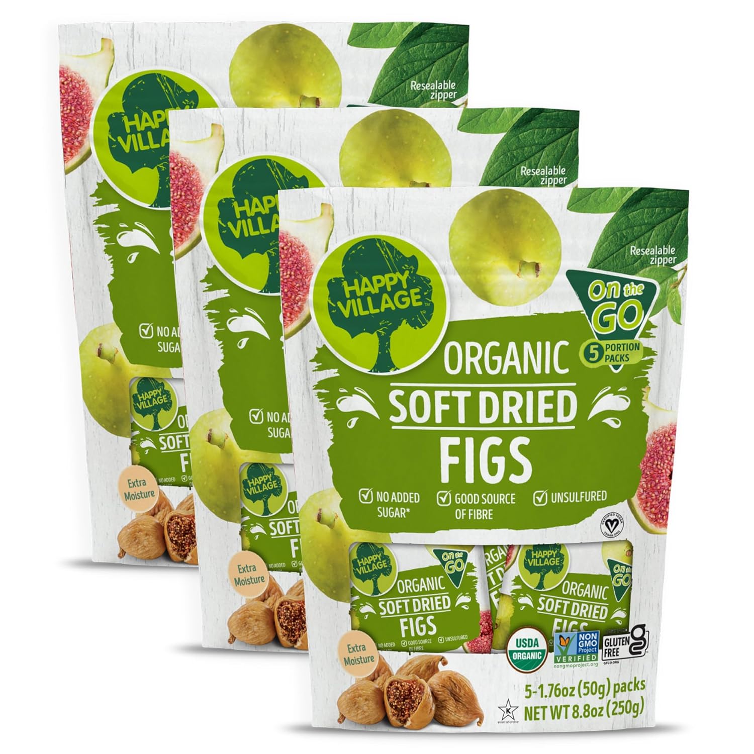 Happy Village Organic Whole Dried Strawberries, 18 OZ Resealable Pack- Soft & Juicy, Kosher, Non-GMO, No Refined Sugar, Apple Juice Infused Dried Strawberry