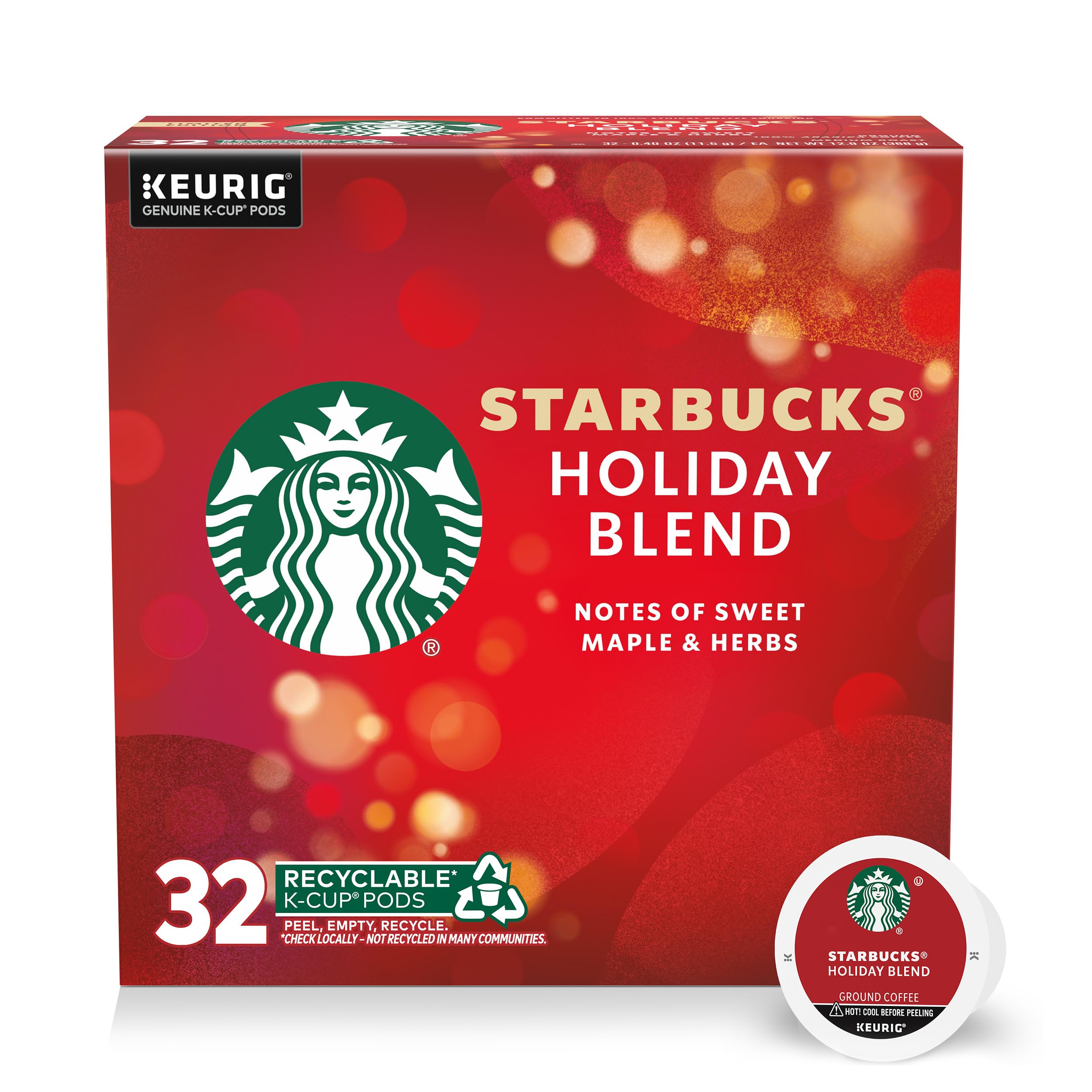 Starbucks K-Cup Coffee Pods, Medium Roast Hot or Iced Coffee, Pike Place Roast, 96 Keurig Pods