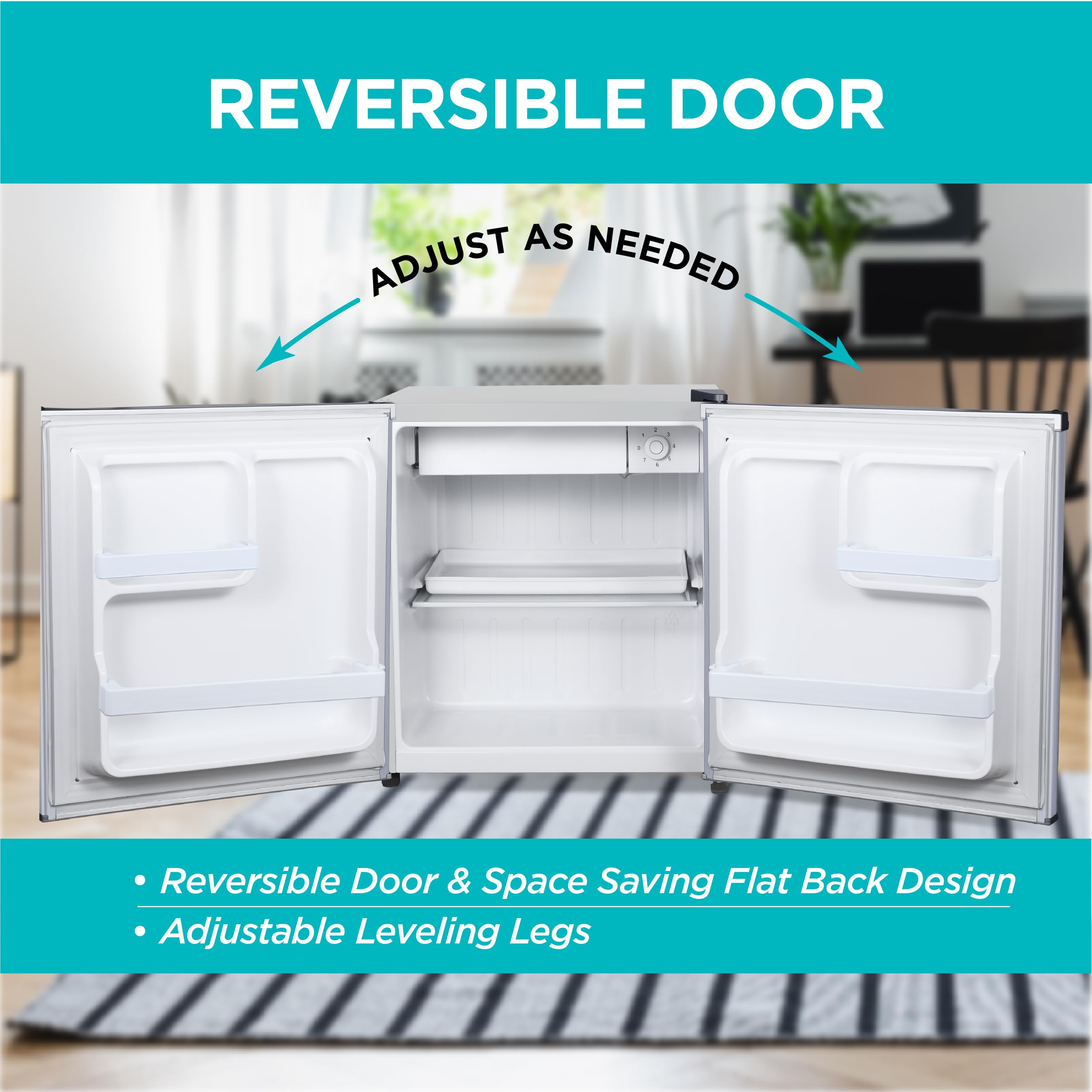 BLACK+DECKER 1.7 Cu. Ft. Compact Refrigerator, ENERGY STAR Certified, Single Door Mini Fridge with Chiller Compartment, Personal Fridge for Home or Dorm Room, R600a Refrigerant, BCRK17W, White