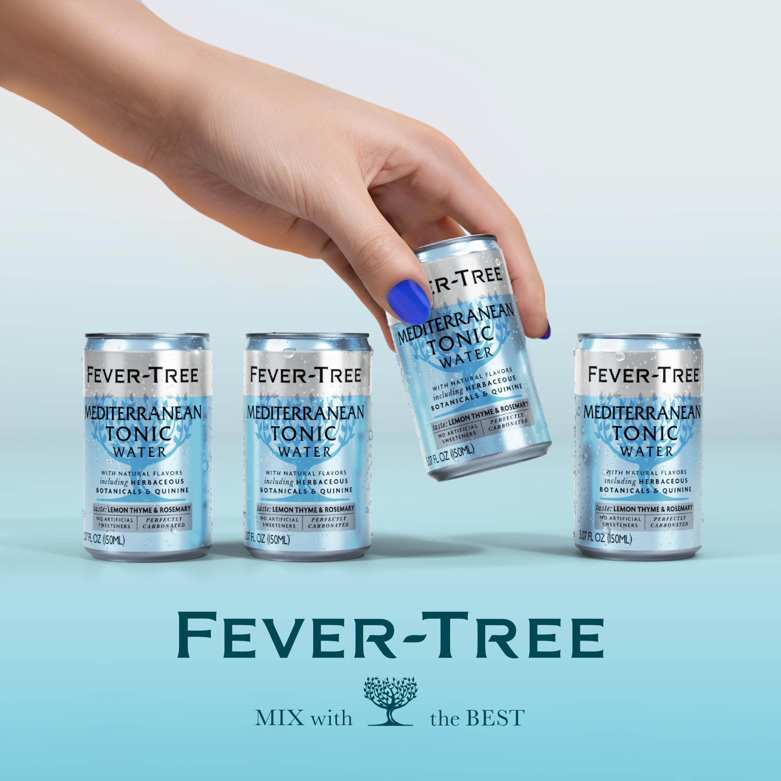 Fever Tree Tonic Water - Premium Quality Mixer - Refreshing Beverage for Cocktails & Mocktails. Naturally Sourced Ingredients, No Artificial Sweeteners or Colors - 150 ML Cans - Pack of 24