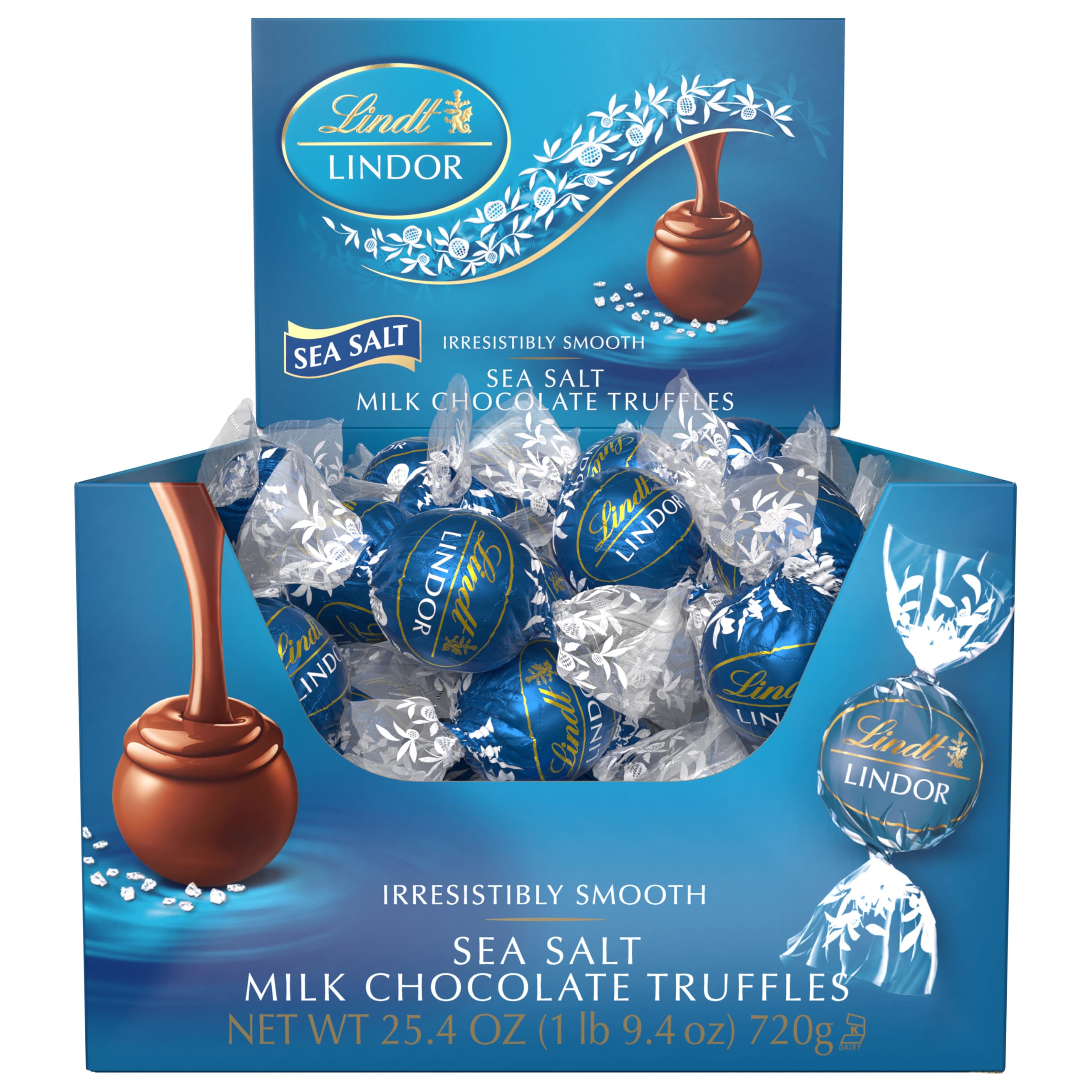 Lindt LINDOR Dark Chocolate Candy Truffles, Dark Chocolate with Smooth, Melting Truffle Center, 25.4 oz., 60 Count