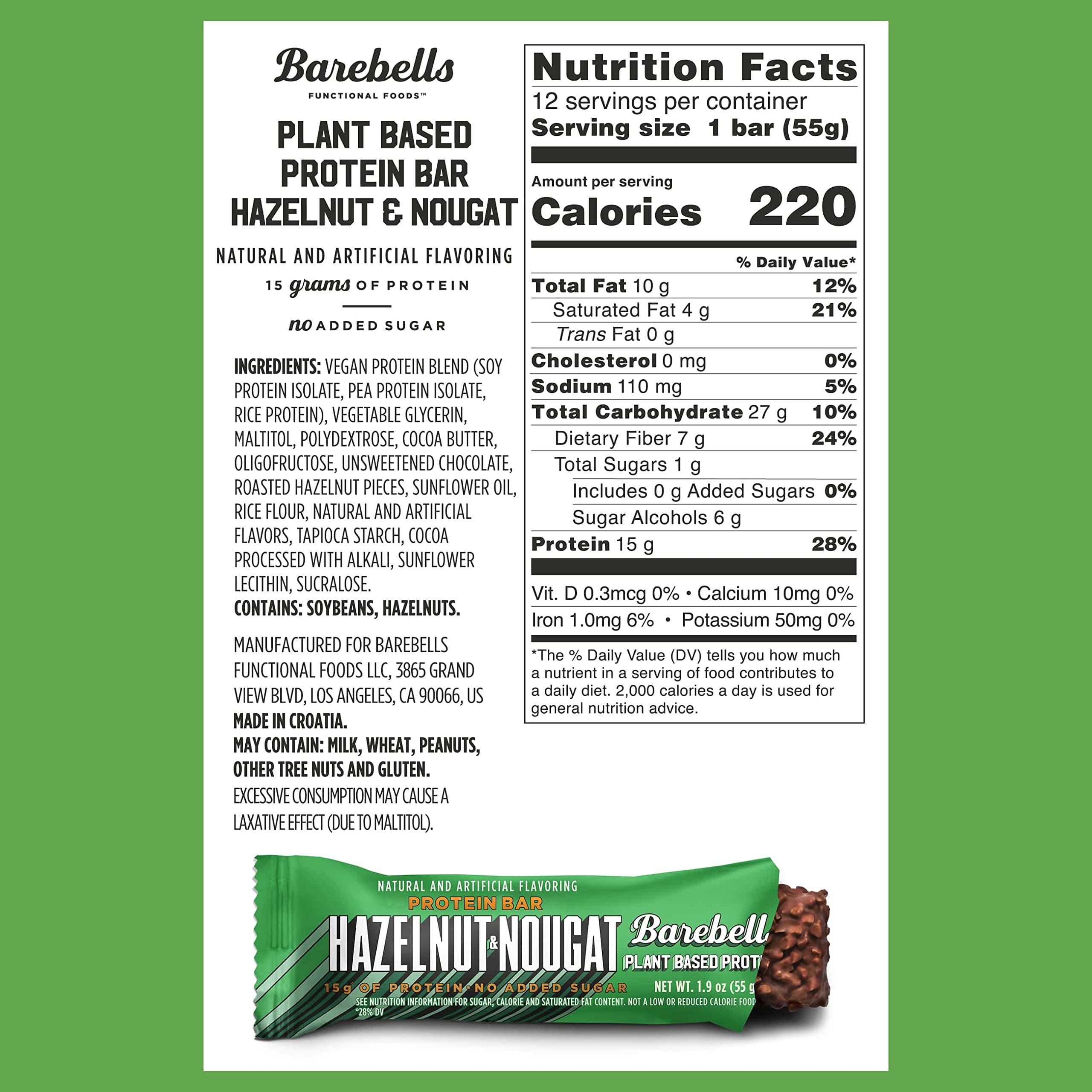 Barebells Protein Bars Salty Peanut - 12 Count, 20g High Protein Treats - Chocolate Nutrition Bar with 1g Total Sugars - On-The-Go Breakfast or Post-Workout Snack
