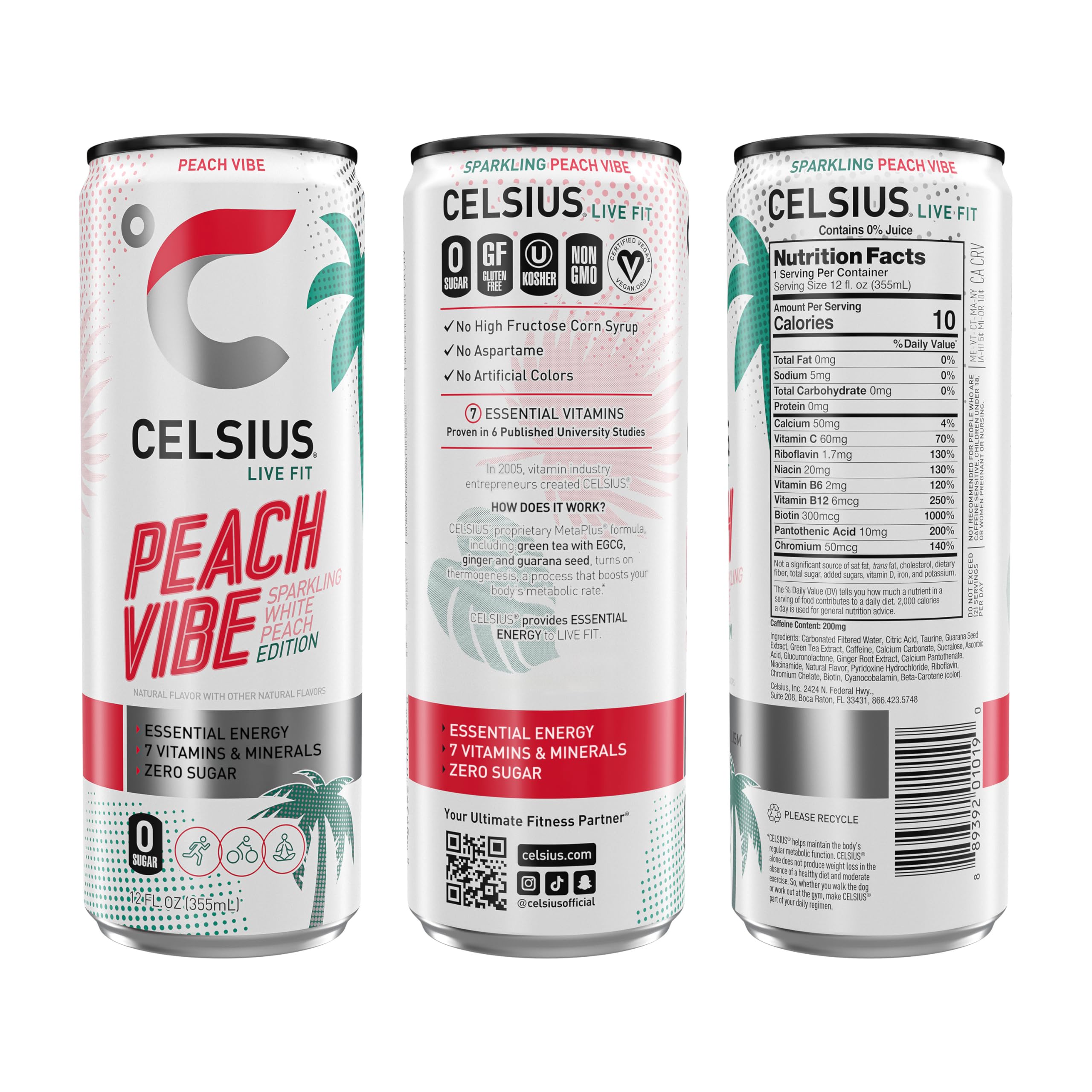 CELSIUS ASTRO VIBE Sparkling Blue Razz, Sugar Free Energy Drink, 12 Fl Oz (Pack of 12)