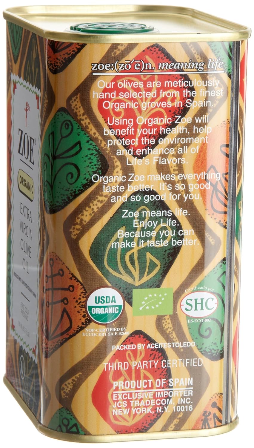 Zoe, Organic Extra Virgin Oil Olive, 25.5 Ounce