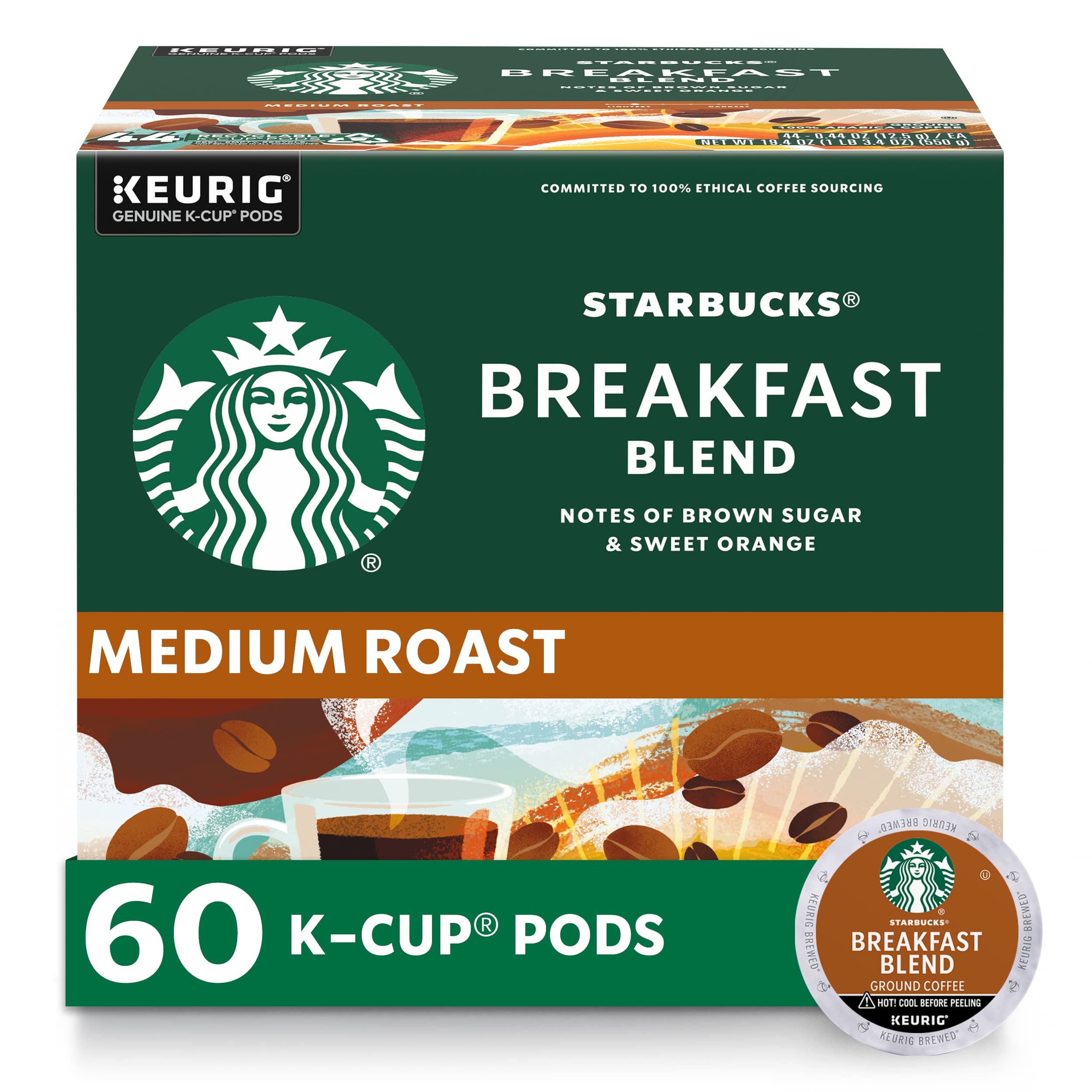 Starbucks K-Cup Coffee Pods, Medium Roast Hot or Iced Coffee, Pike Place Roast, 96 Keurig Pods
