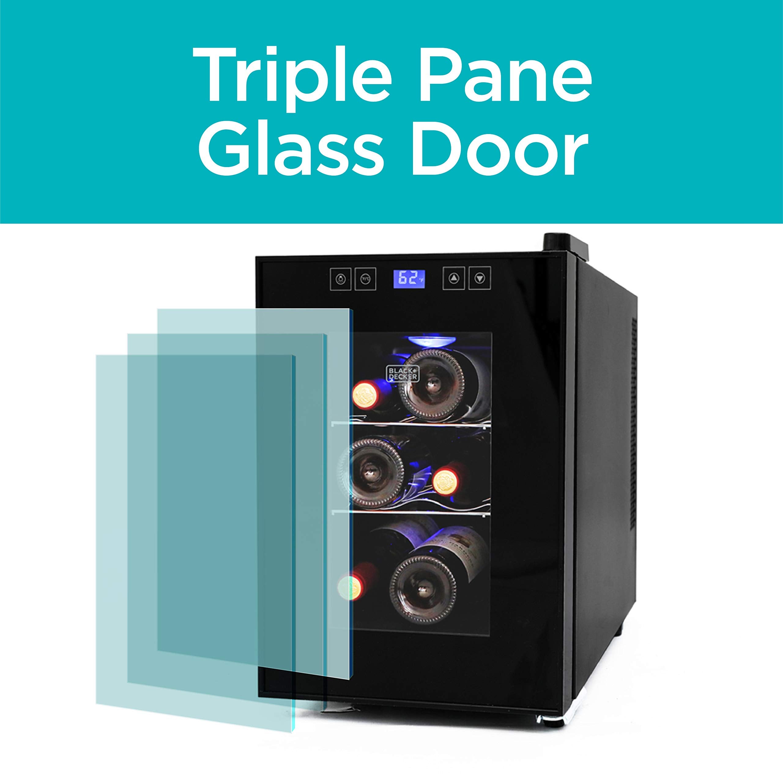 BLACK+DECKER BD60026 Wine Cellar with LED Display (8-Bottle Capacity)