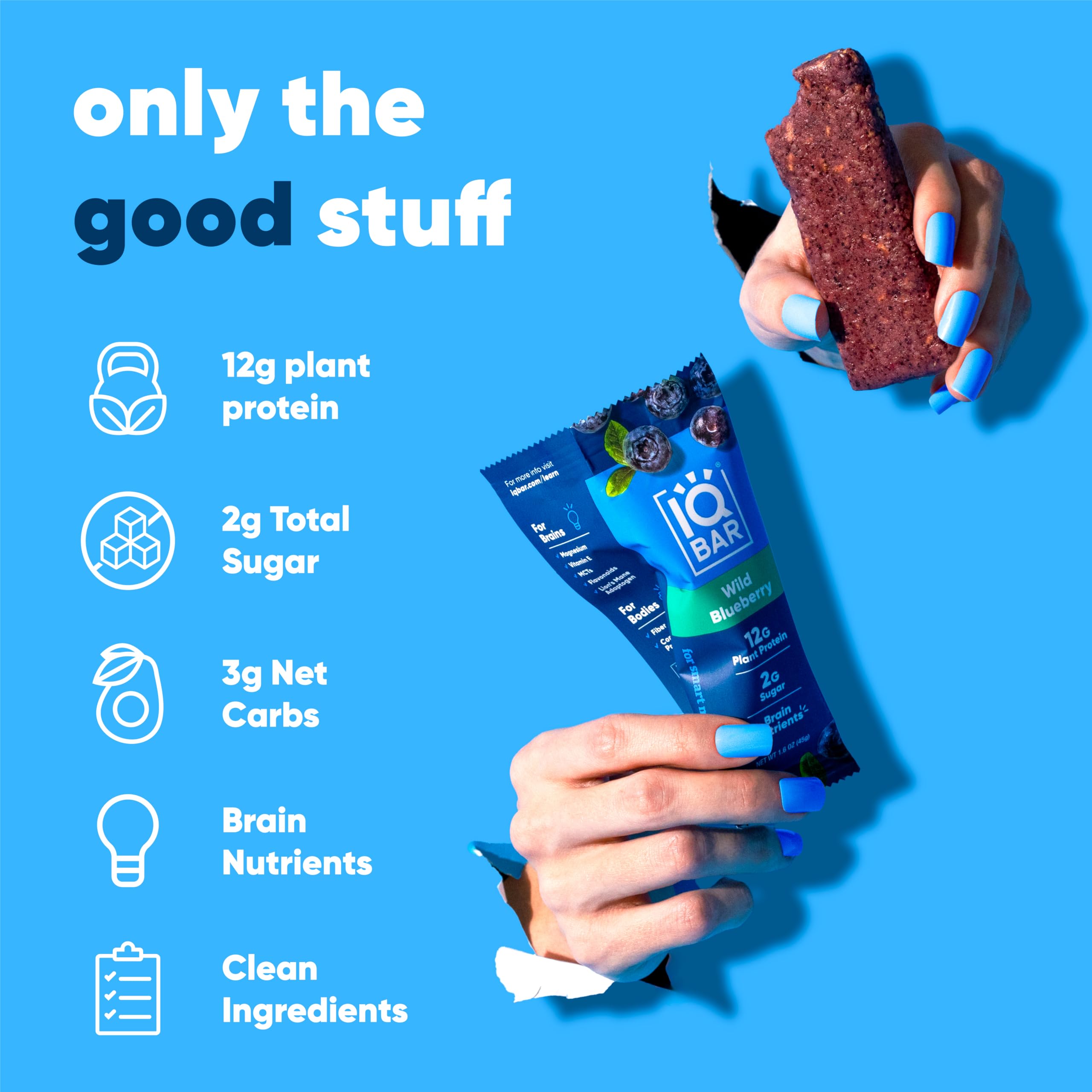 IQBAR Brain and Body Plant Protein Bars - Chocolate Lovers Variety - 36-Count - Keto, Vegan, Low Carb, High Fiber, Gluten Free, Dairy Free, Low Sugar Snack with Nutrients for Focus, Energy, Meal Replacement