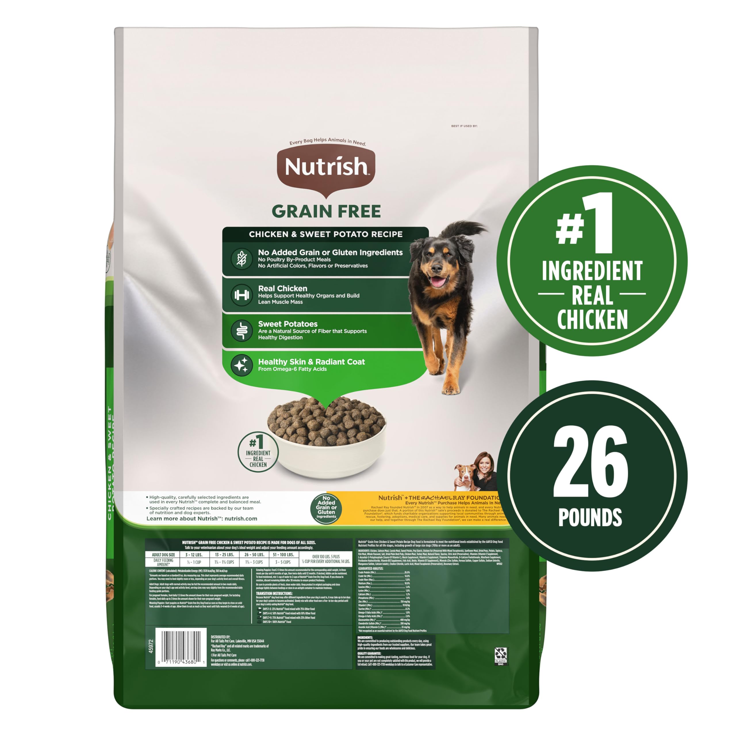 Nutrish Grain Free Chicken & Sweet Potato Recipe Dry Dog Food, 13 lb. Bag, Packaging May Vary (Rachael Ray)