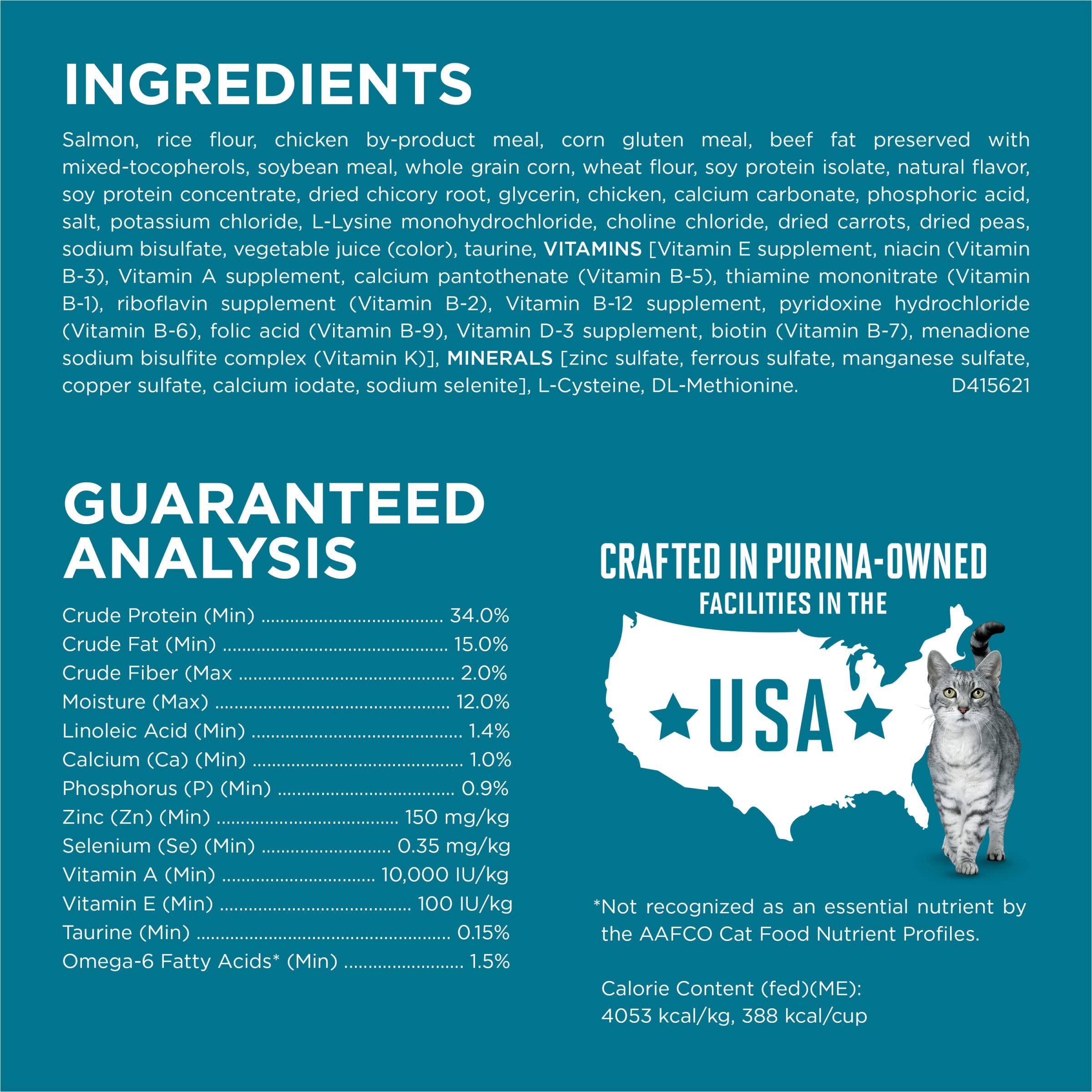 Purina ONE Natural Dry Cat Food, Tender Selects Blend With Real Salmon - 7 lb. Bag