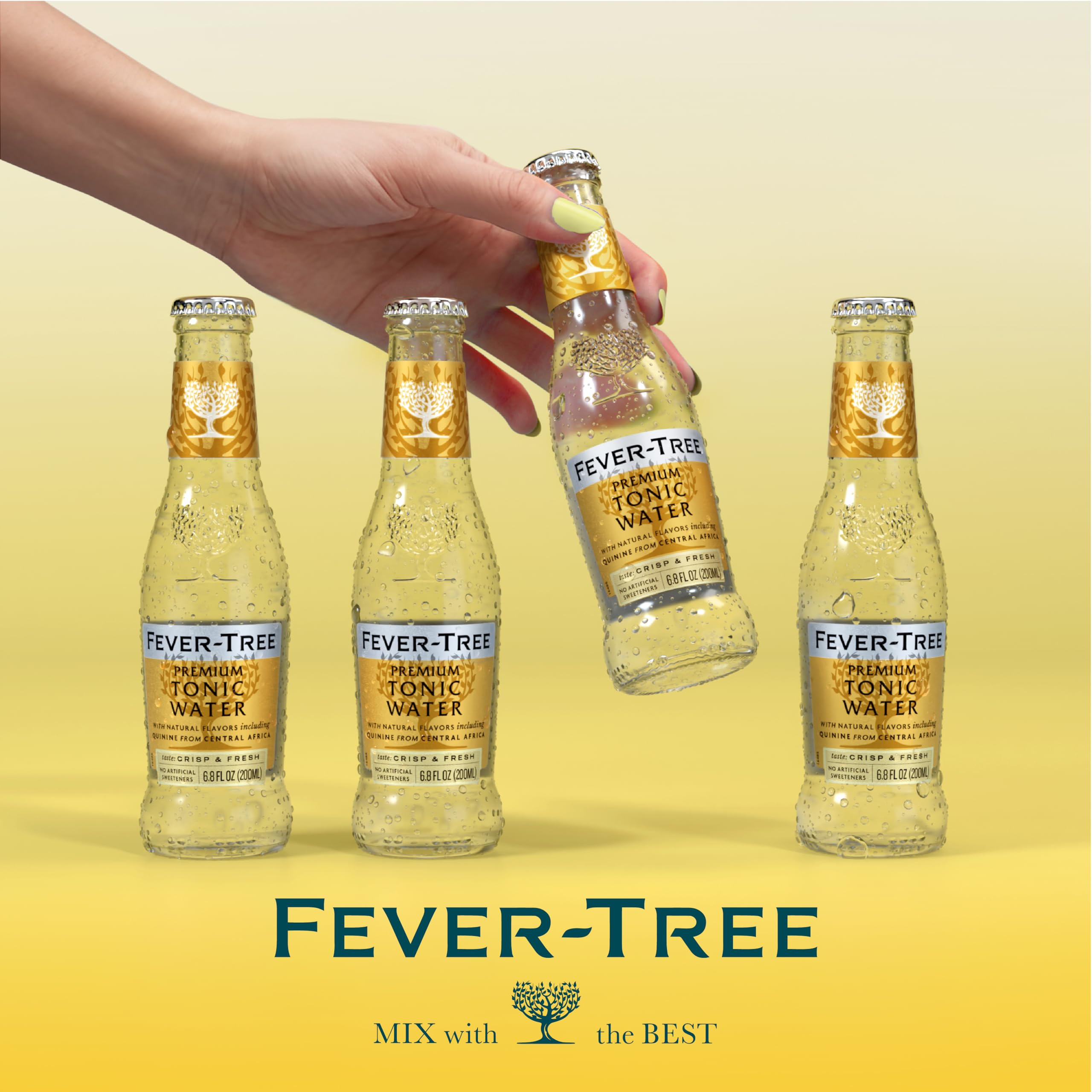 Fever Tree Tonic Water - Premium Quality Mixer - Refreshing Beverage for Cocktails & Mocktails. Naturally Sourced Ingredients, No Artificial Sweeteners or Colors - 150 ML Cans - Pack of 24