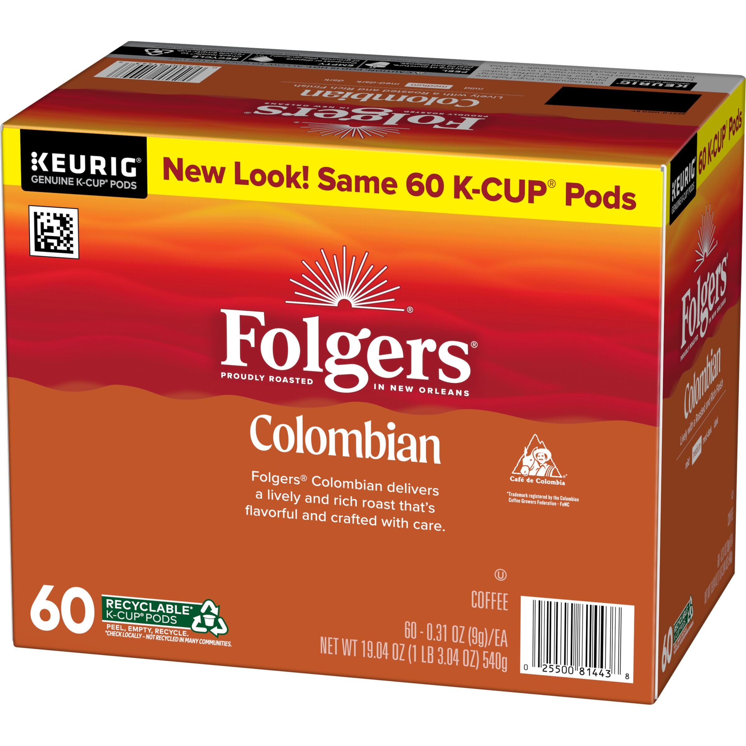 Folgers Classic Roast Medium Roast Coffee, 72 Keurig K-Cup Pods