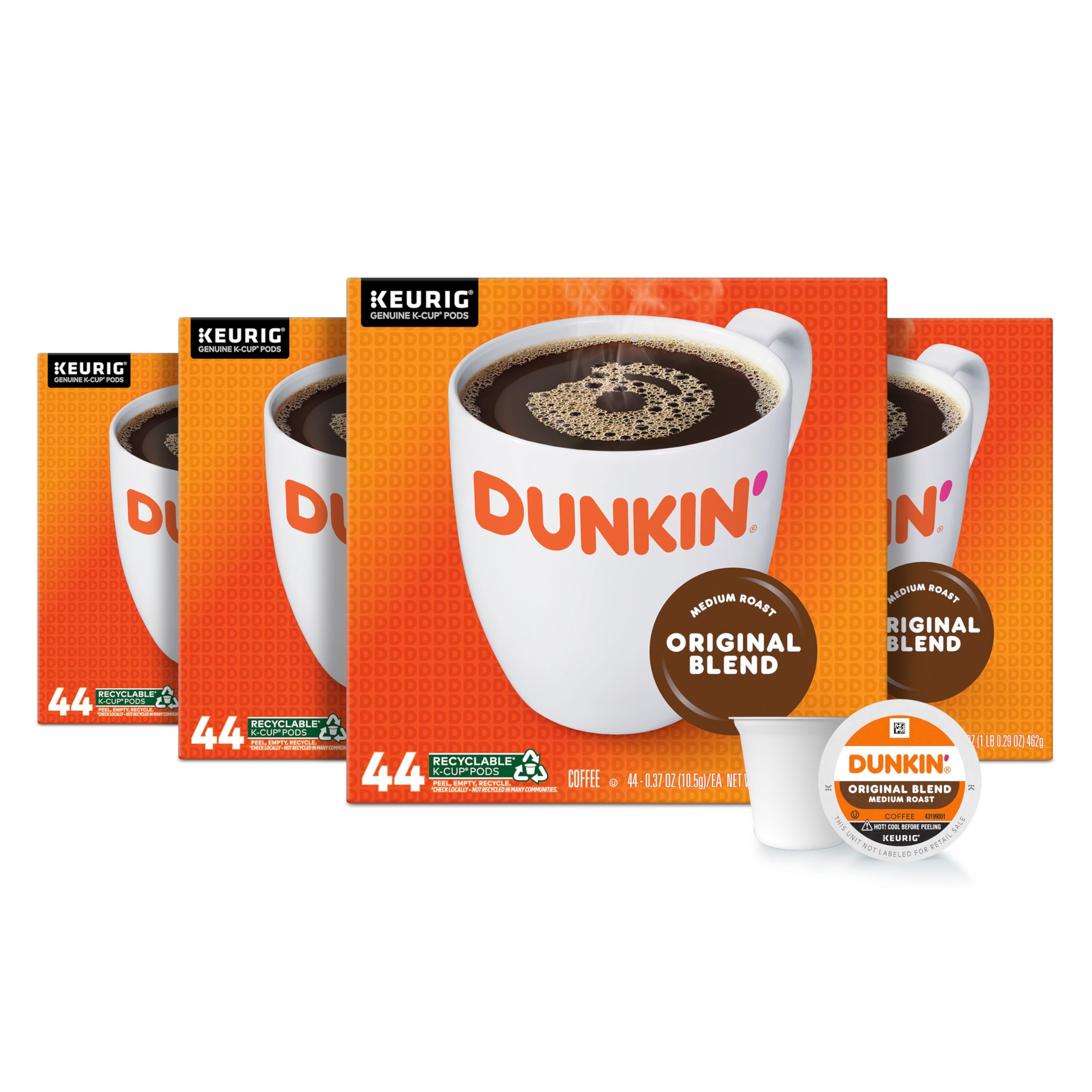 Dunkin' Original Blend Medium Roast Coffee, 60 Keurig K-Cup Pods
