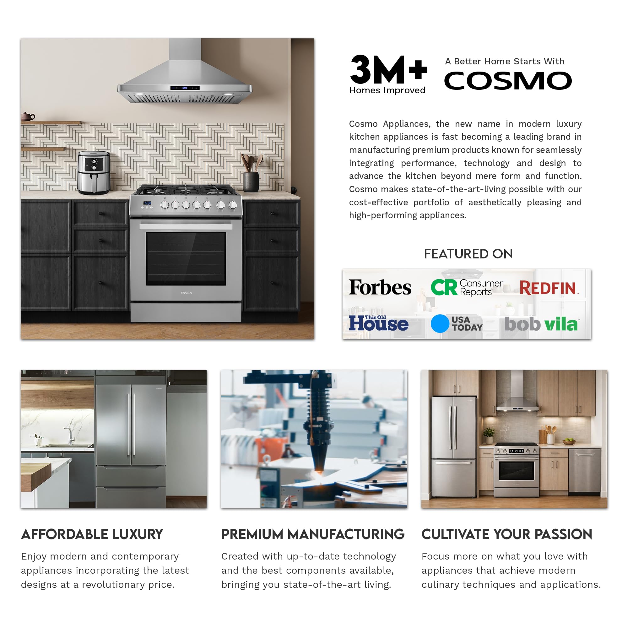 COSMO C51EIX 24 in. Lumin Collection 24 in. Lumin Collection 2.9 cu. ft. Electric Wall Oven, 8 Functions & Turbo True European Convection in Stainless Steel