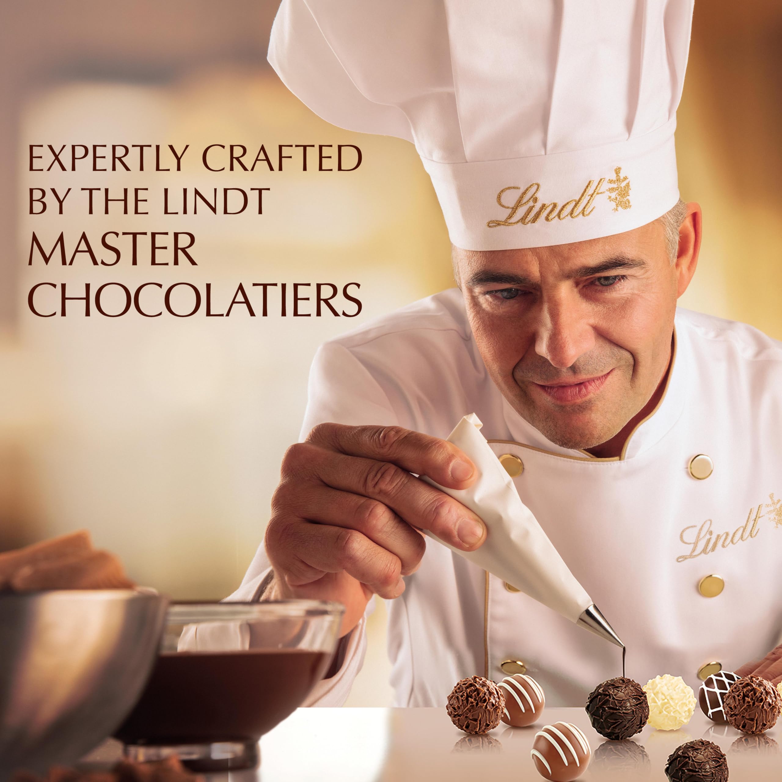 Lindt Gourmet Truffles Chocolate Candy Truffles, Assorted Chocolate Truffles, Christmas Candy, 14.7 oz. Gift Box