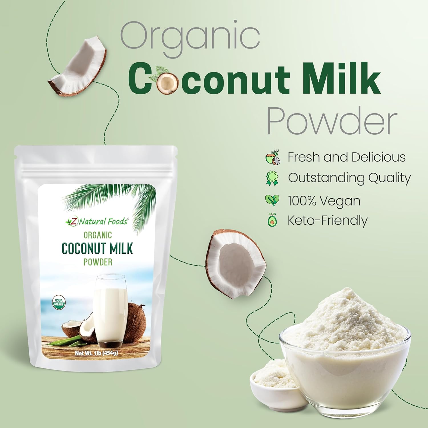 Z Natural Foods Premium Whole Milk Powder - Powdered Milk for Baking, Cooking, Drinks - Dry Milk Powder, Pasteurized, Non-GMO, Gluten-Free, Kosher-Certified, 5 lbs