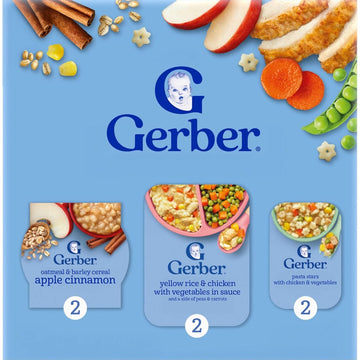 Gerber Toddler Food Variety 6 Pack, All Day Favorites, Breakfast, Lunch & Dinner
