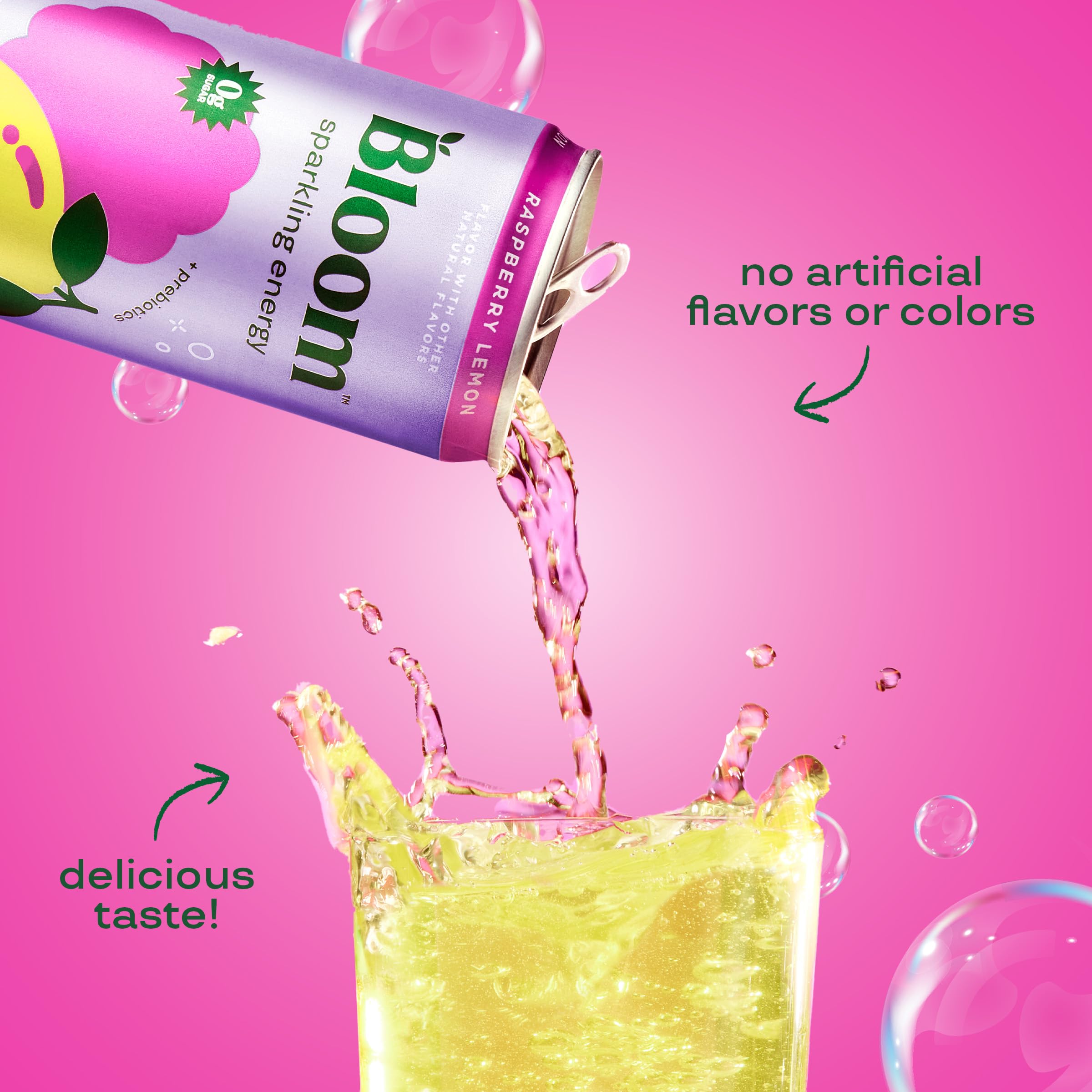 Bloom Nutrition Sparkling Energy Drink - Variety Pack with Green Coffee Bean, Green Tea Extract, 12oz 12 Pack
