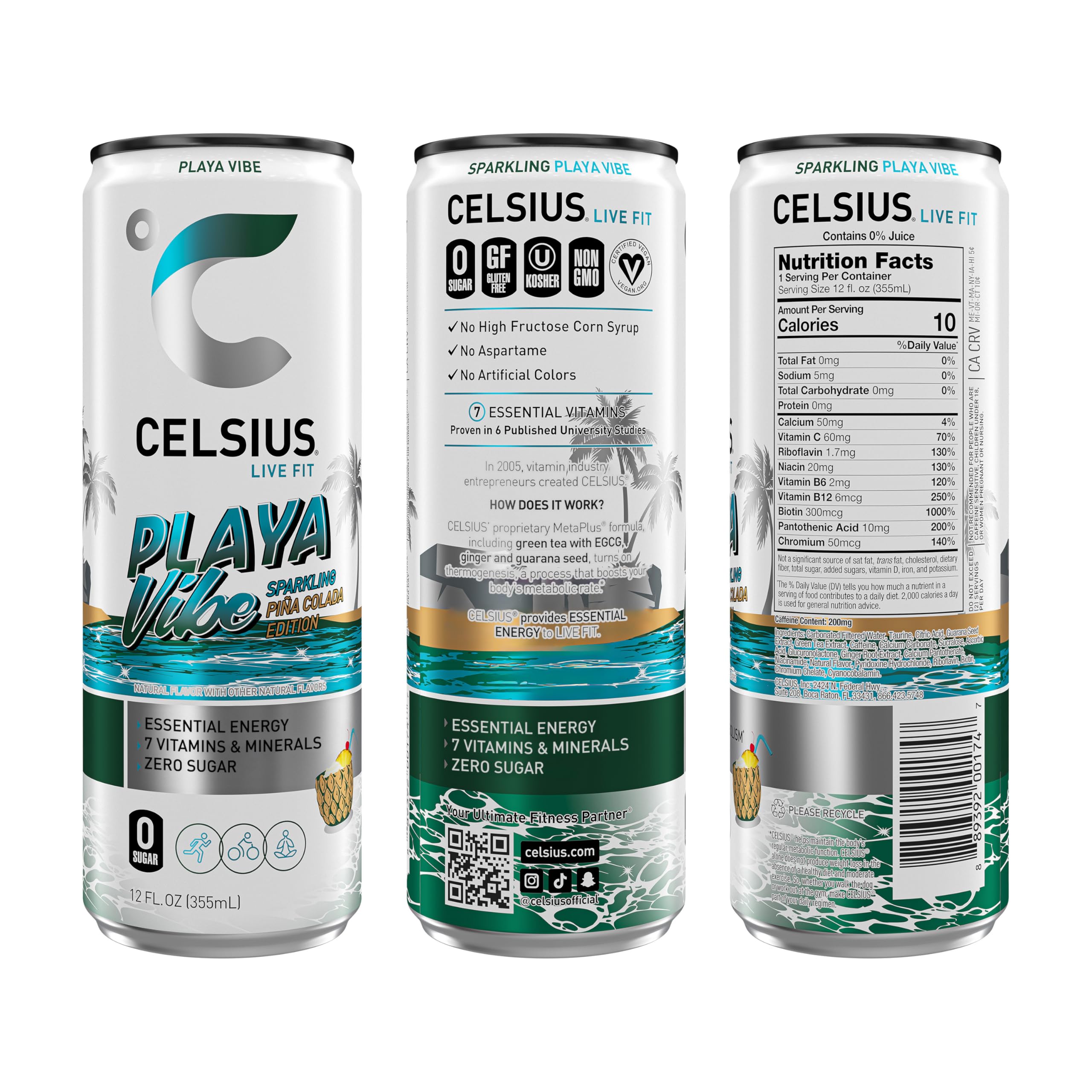 CELSIUS ASTRO VIBE Sparkling Blue Razz, Sugar Free Energy Drink, 12 Fl Oz (Pack of 12)