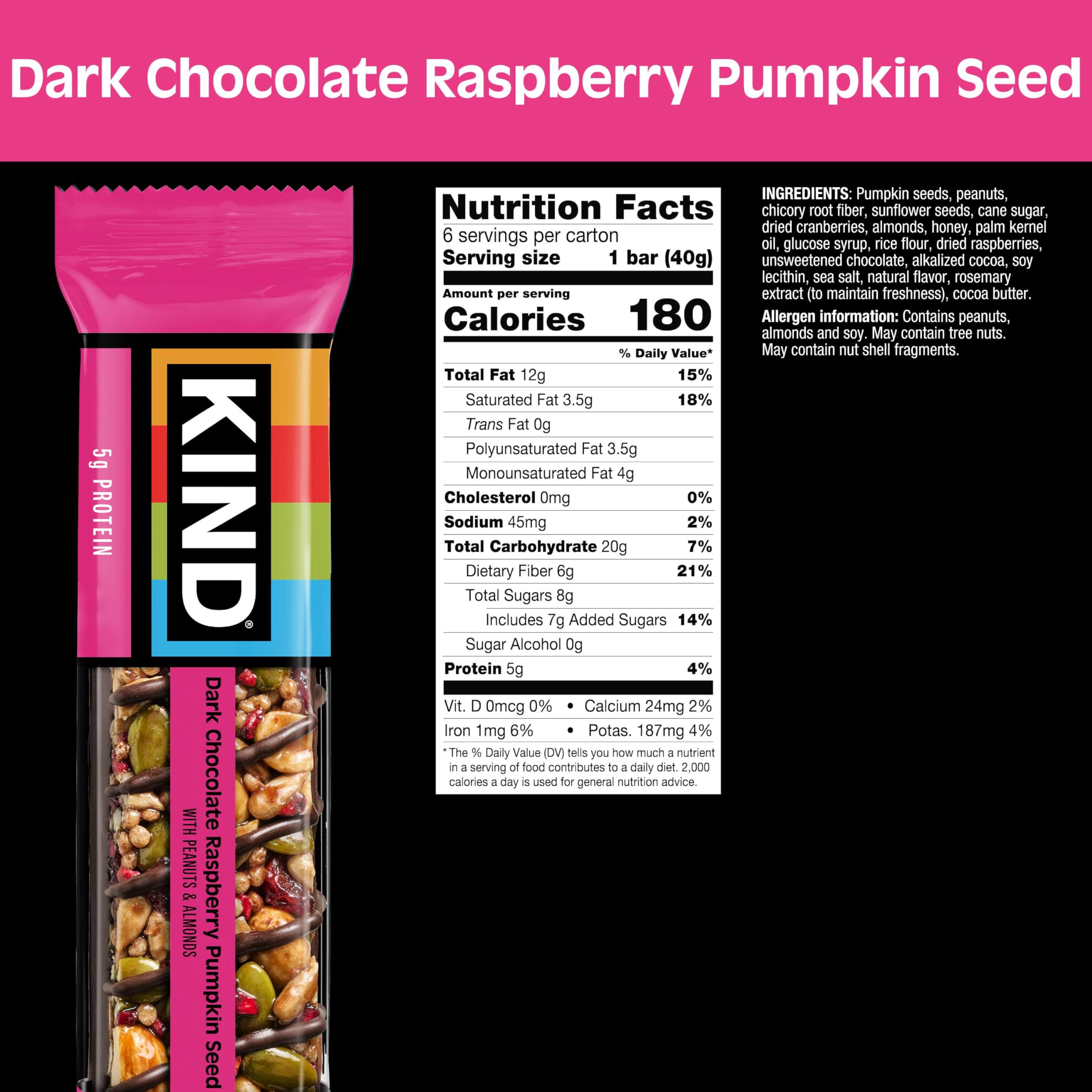 KIND Bars Seeds, Fruit and Nuts Variety Pack, Strawberry, Dark Chocolate Raspberry and Orange Cranberry, Good Source of Fiber, 5g Protein, Gluten Free Snack Bars, 18 Count