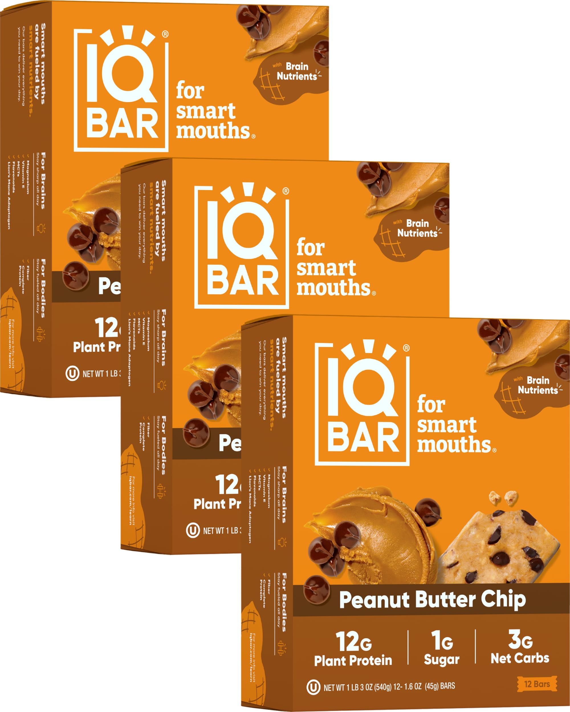 IQBAR Brain and Body Plant Protein Bars - Chocolate Lovers Variety - 36-Count - Keto, Vegan, Low Carb, High Fiber, Gluten Free, Dairy Free, Low Sugar Snack with Nutrients for Focus, Energy, Meal Replacement