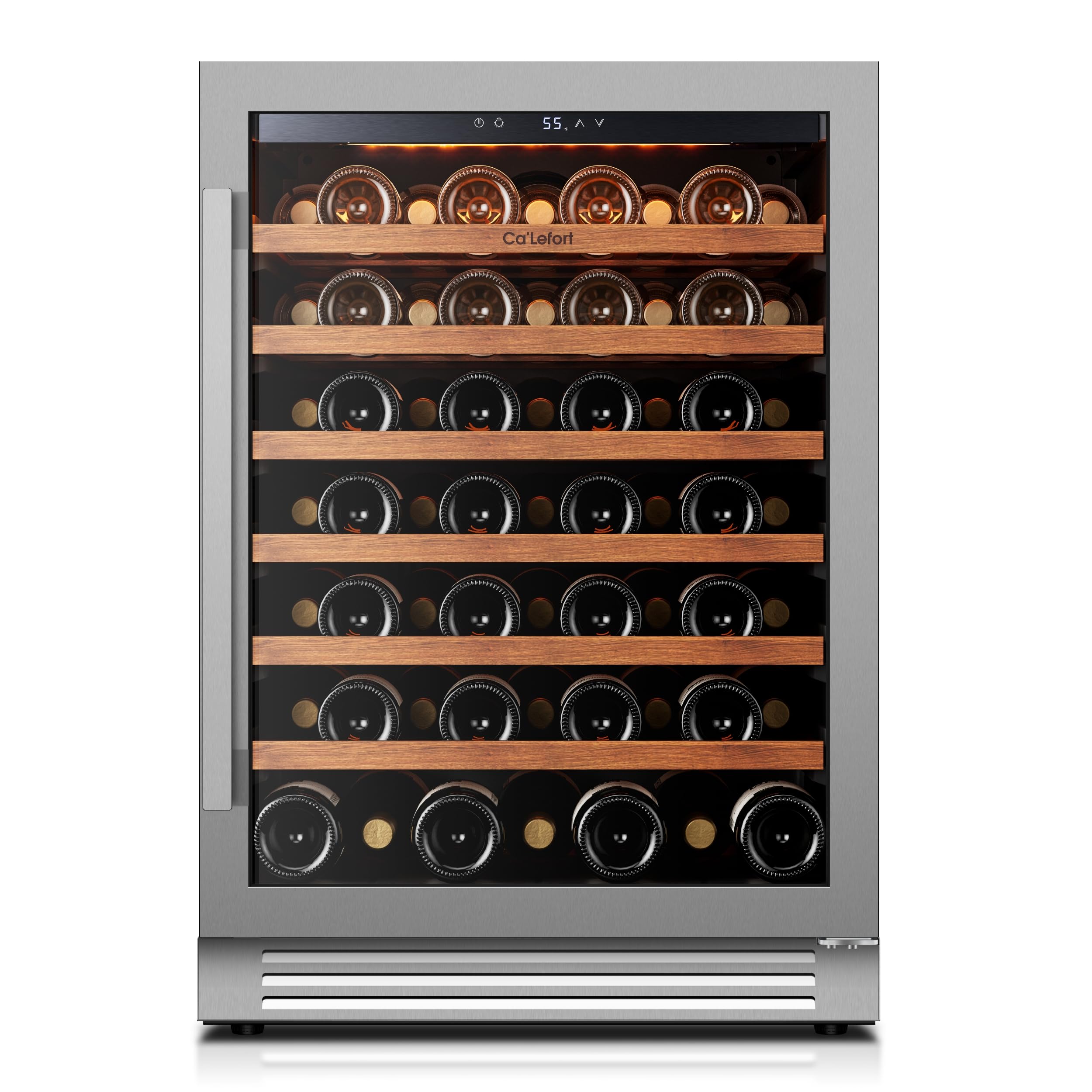Ca'Lefort 15 Inch Wine Fridge, 33 Bottle Wine Cooler Refrigerator, 40-65°F Wine Refrigerator Glass Door, 3 LED Wine Fridge, Built-in or Freestanding Fridge for Home/Bar/Kitchen (3.0 cu.ft)
