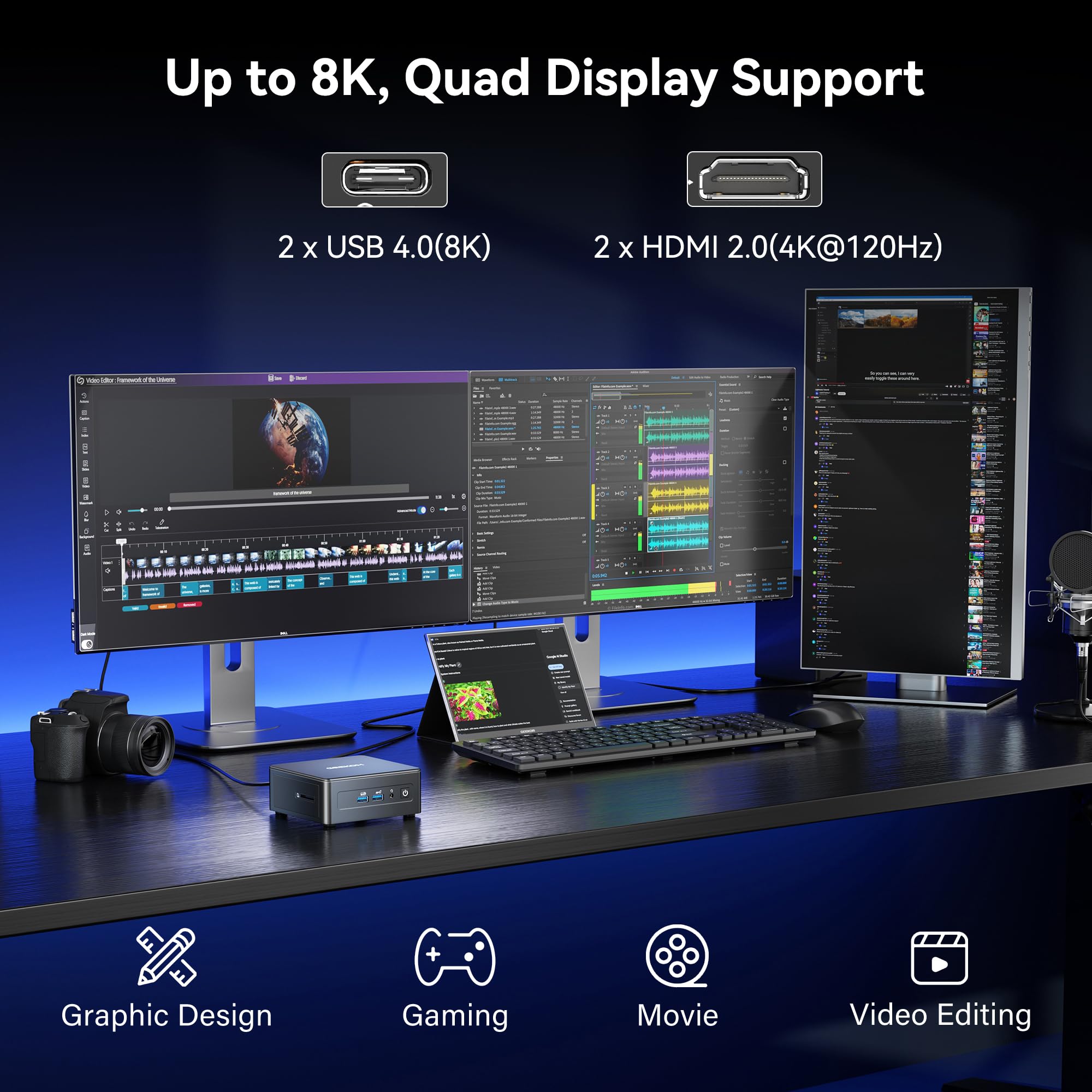 High Speed GEEKOM IT13 Mini PC 2026 with 13th Gen Intel i5-13600H |1TB SSD | 16GB RAM | Windows 11 Pro | 2 X USB4.0(40Gbps) | Quad Display| WiFi 6E |SD Slot | Intel NUC13 Replacement Desktop Computers