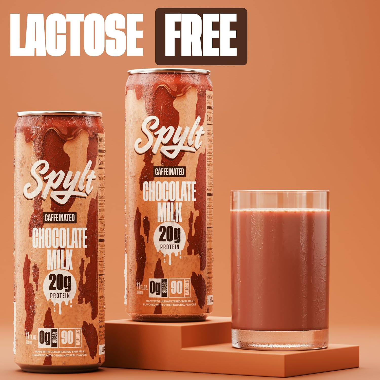 Spylt High Protein Vanilla Milkshake with 60mg Caffeine & 20g Protein - 90 Calories, Ready to Drink, Sugar Free, Lactose Free Milk, Perfect for Workout Recovery & Afternoon Pick Me Up - 12 Count