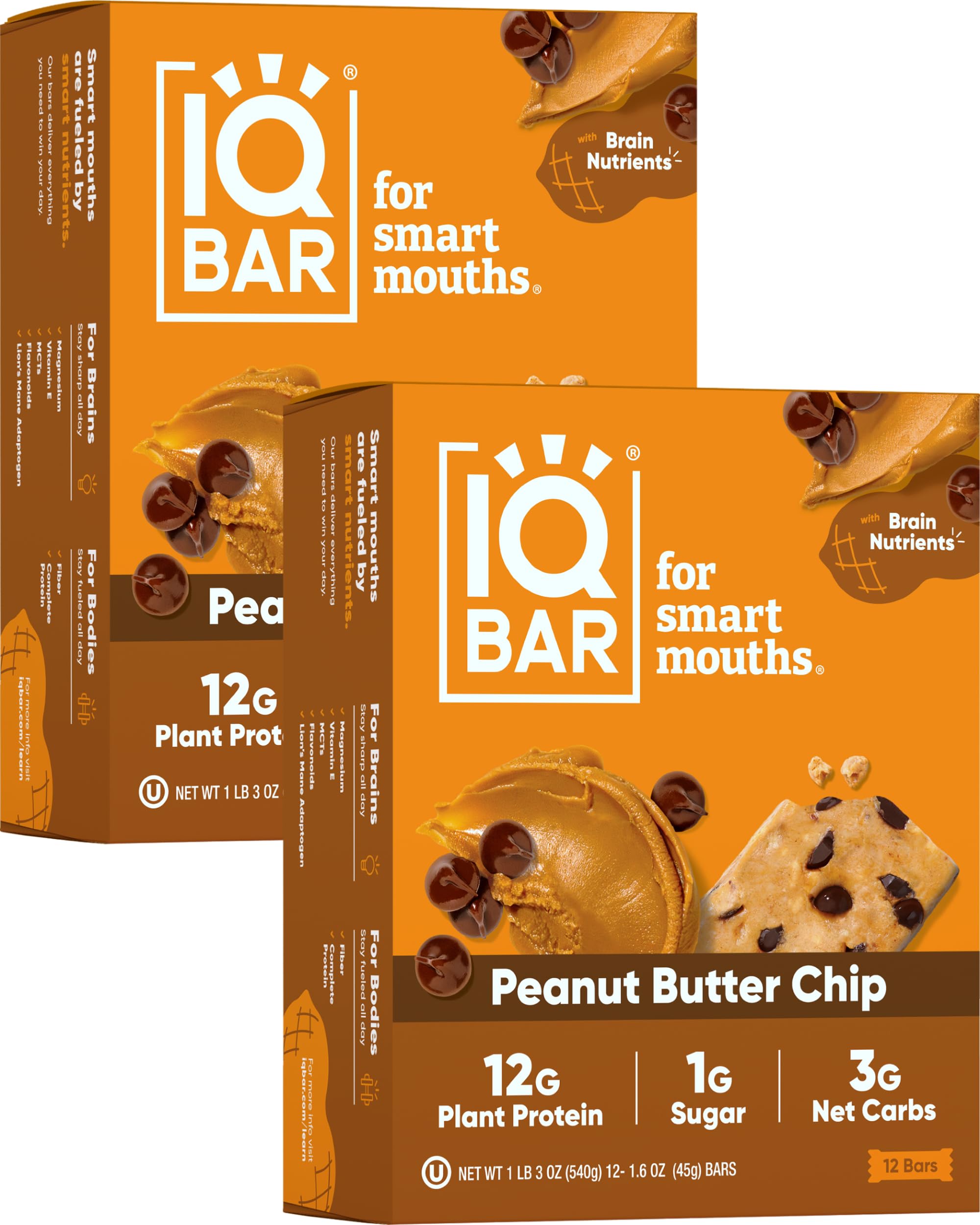 IQBAR Brain and Body Plant Protein Bars - Chocolate Lovers Variety - 36-Count - Keto, Vegan, Low Carb, High Fiber, Gluten Free, Dairy Free, Low Sugar Snack with Nutrients for Focus, Energy, Meal Replacement