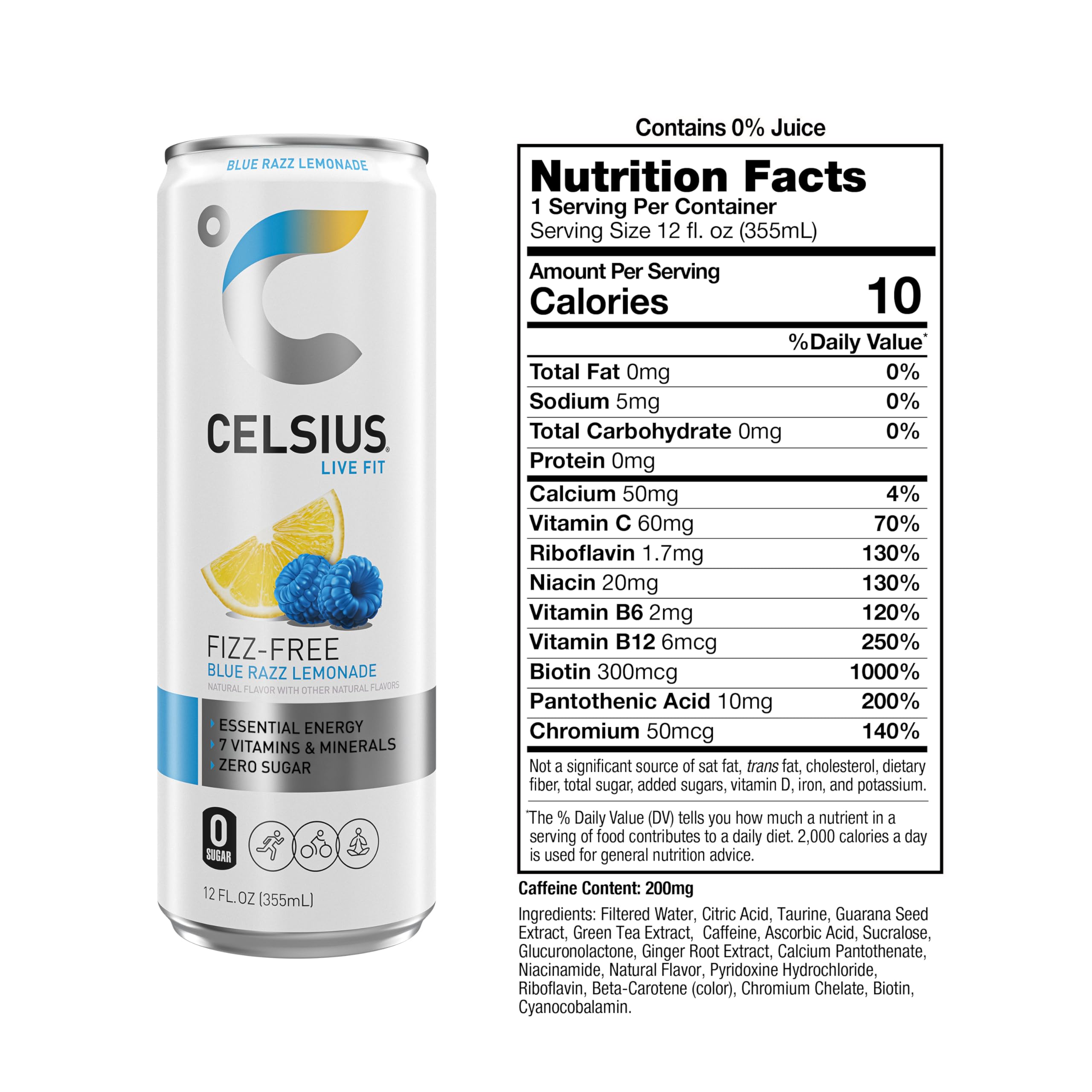 CELSIUS Sparkling Kiwi Guava, Functional Essential Energy Drink 12 Fl Oz (Pack of 12)