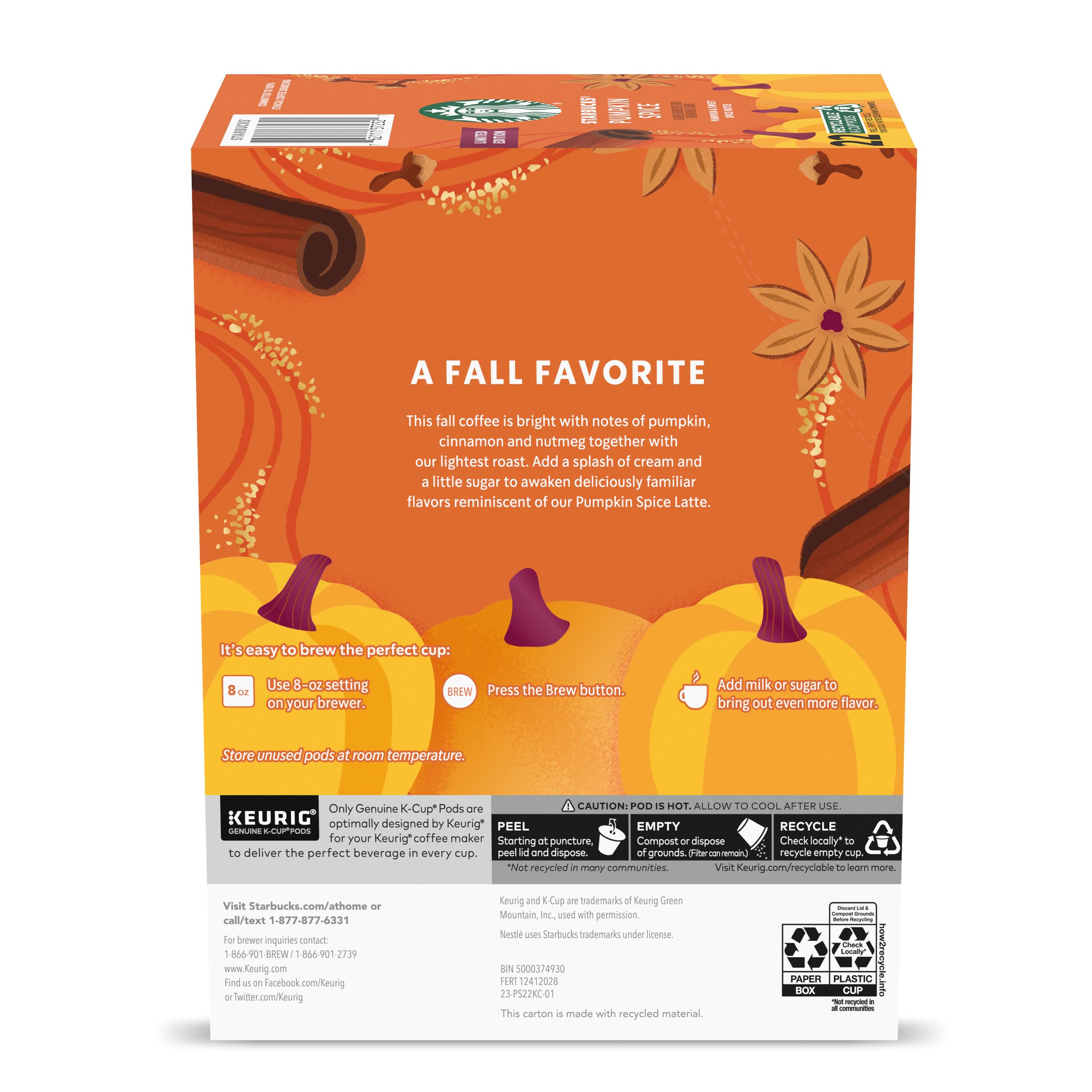 Starbucks K-Cup Coffee Pods, Starbucks Blonde Roast Hot or Iced Coffee, Veranda Blend, 96 Keurig Pods