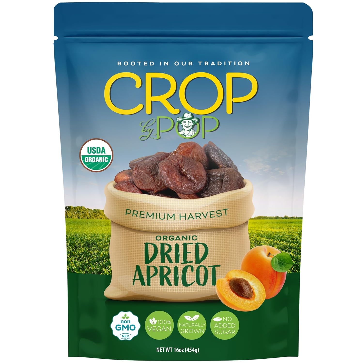 NUT CRAVINGS - Dried California Peaches, No Sugar Added, Unsweetened (16oz, 1 LB) Sweet Healthy Snack, Vegan, Kosher, Resealable Bag