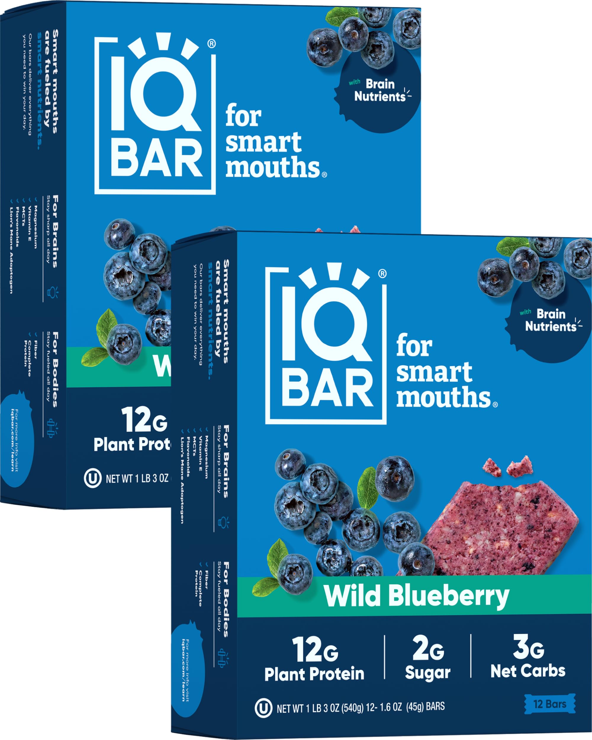 IQBAR Brain and Body Plant Protein Bars - Chocolate Lovers Variety - 36-Count - Keto, Vegan, Low Carb, High Fiber, Gluten Free, Dairy Free, Low Sugar Snack with Nutrients for Focus, Energy, Meal Replacement
