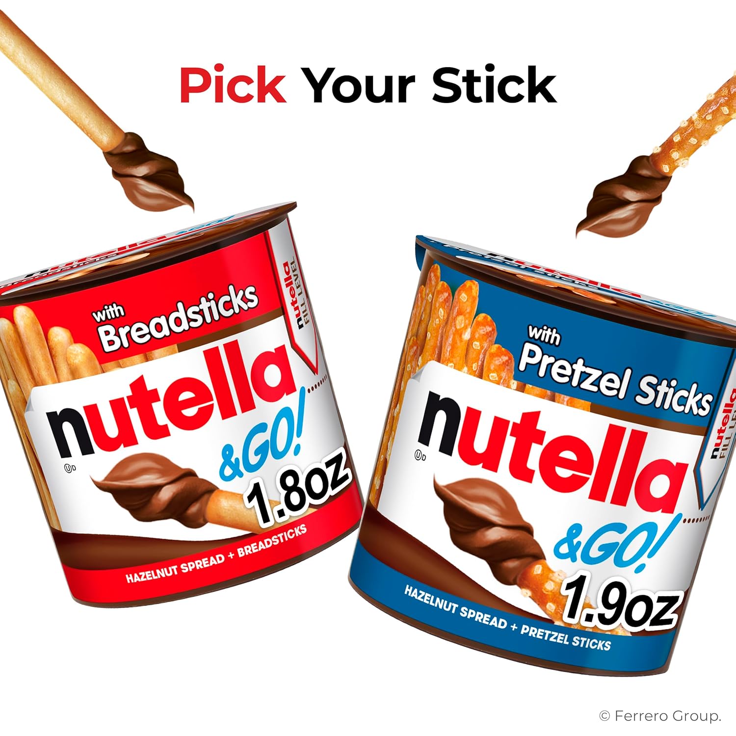Nutella & Go! Hazelnut Spread with Pretzel Sticks, On-the-Go Snack Cups, 12 Packs, 22.8 oz, vegetarian, blue