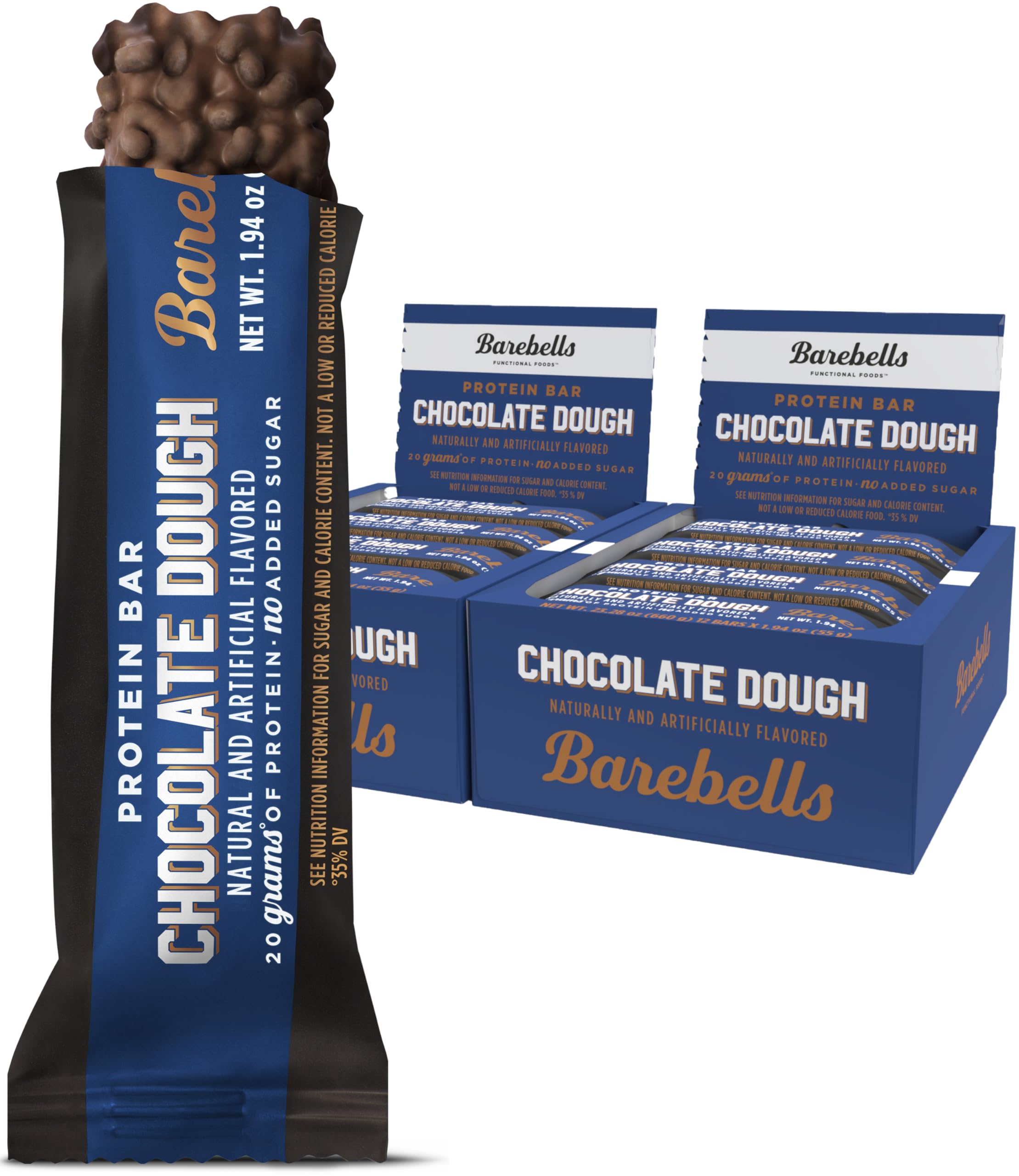 Barebells Protein Bars Salty Peanut - 12 Count, 20g High Protein Treats - Chocolate Nutrition Bar with 1g Total Sugars - On-The-Go Breakfast or Post-Workout Snack