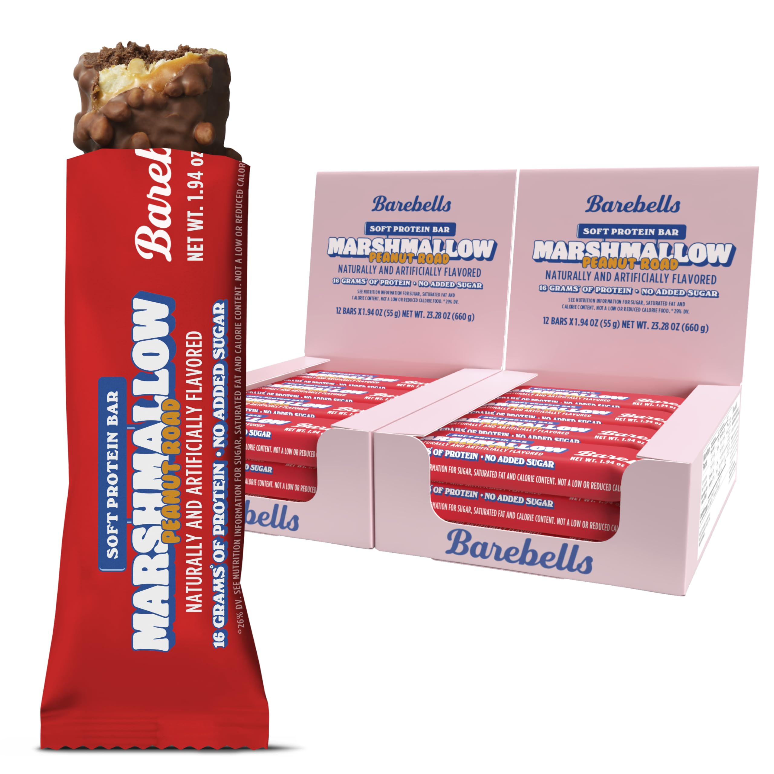 Barebells Protein Bars Salty Peanut - 12 Count, 20g High Protein Treats - Chocolate Nutrition Bar with 1g Total Sugars - On-The-Go Breakfast or Post-Workout Snack