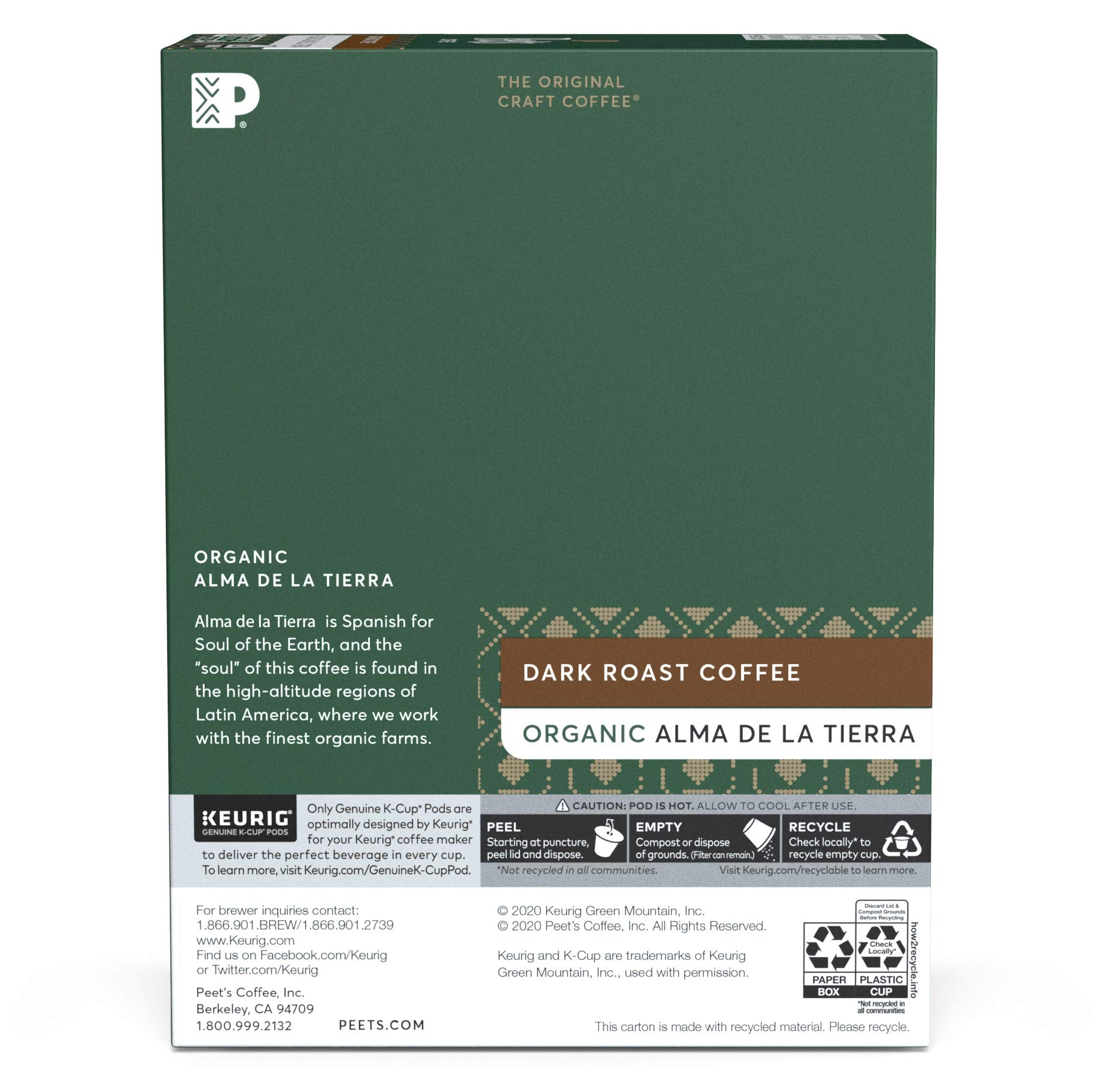 Peet's Coffee, Dark Roast Keurig K-Cup Pods - Major Dickason's Blend 75 Count (1 Box of 75 Pods)
